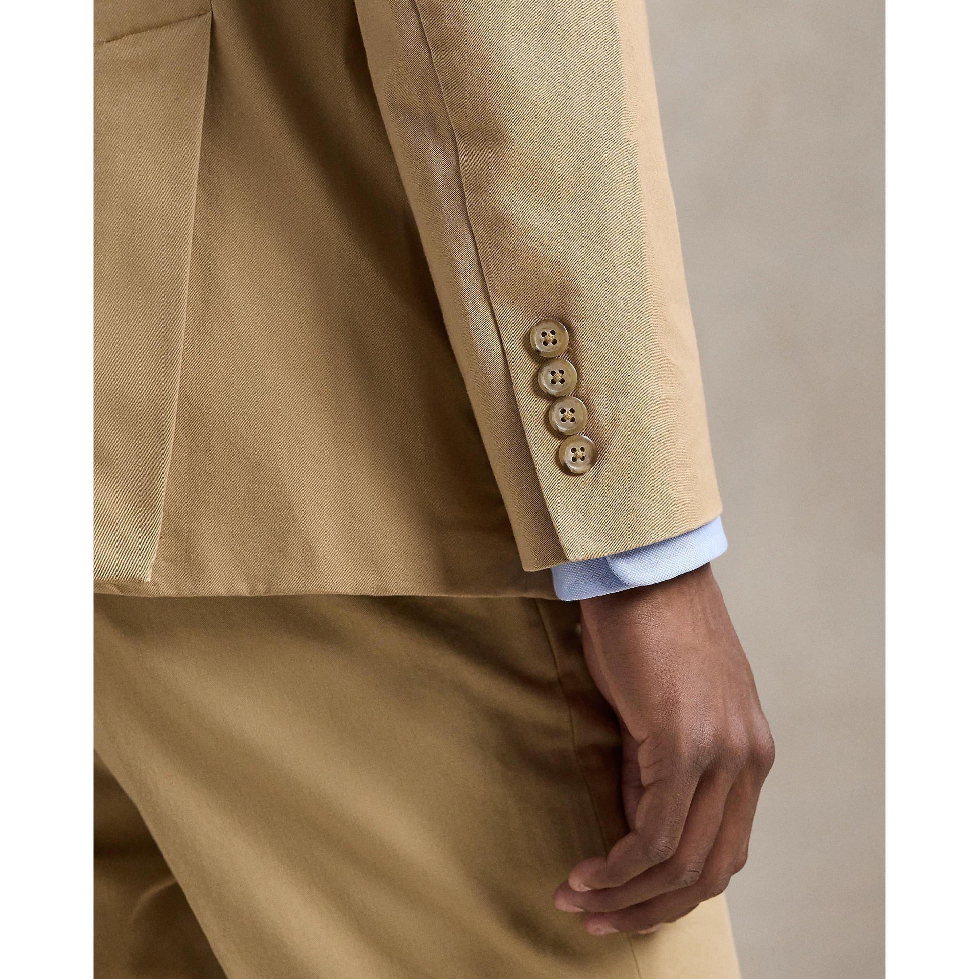 Monument Tan - Polo Ralph Lauren - Men's Modern Stretch Chino Cotton Long Sleeve Blazer - 5