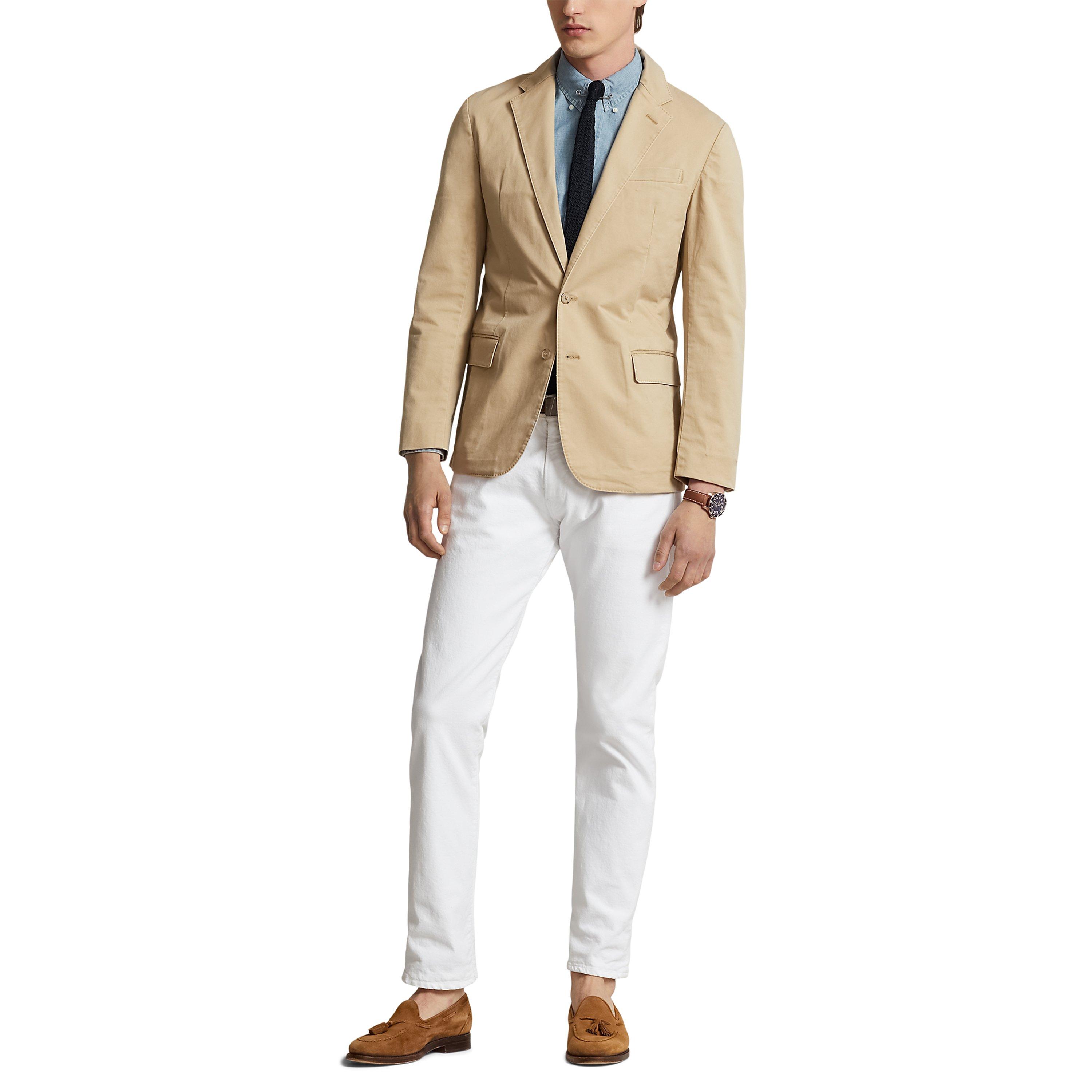 Monument Tan - Polo Ralph Lauren - Men's Modern Stretch Chino Cotton Long Sleeve Blazer - 4