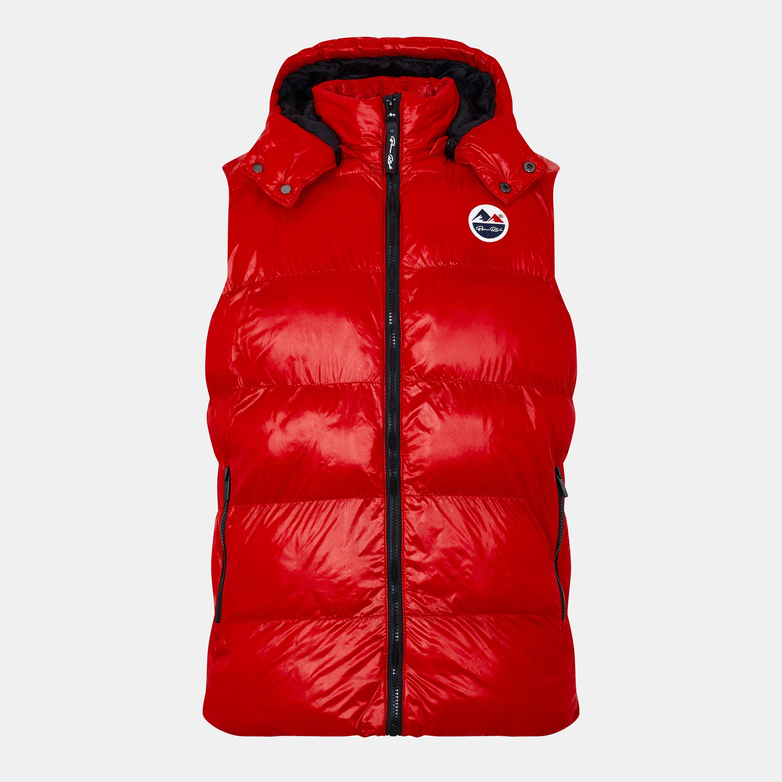 Born Rich Men's Detachable Hood Gilet - Red - Large