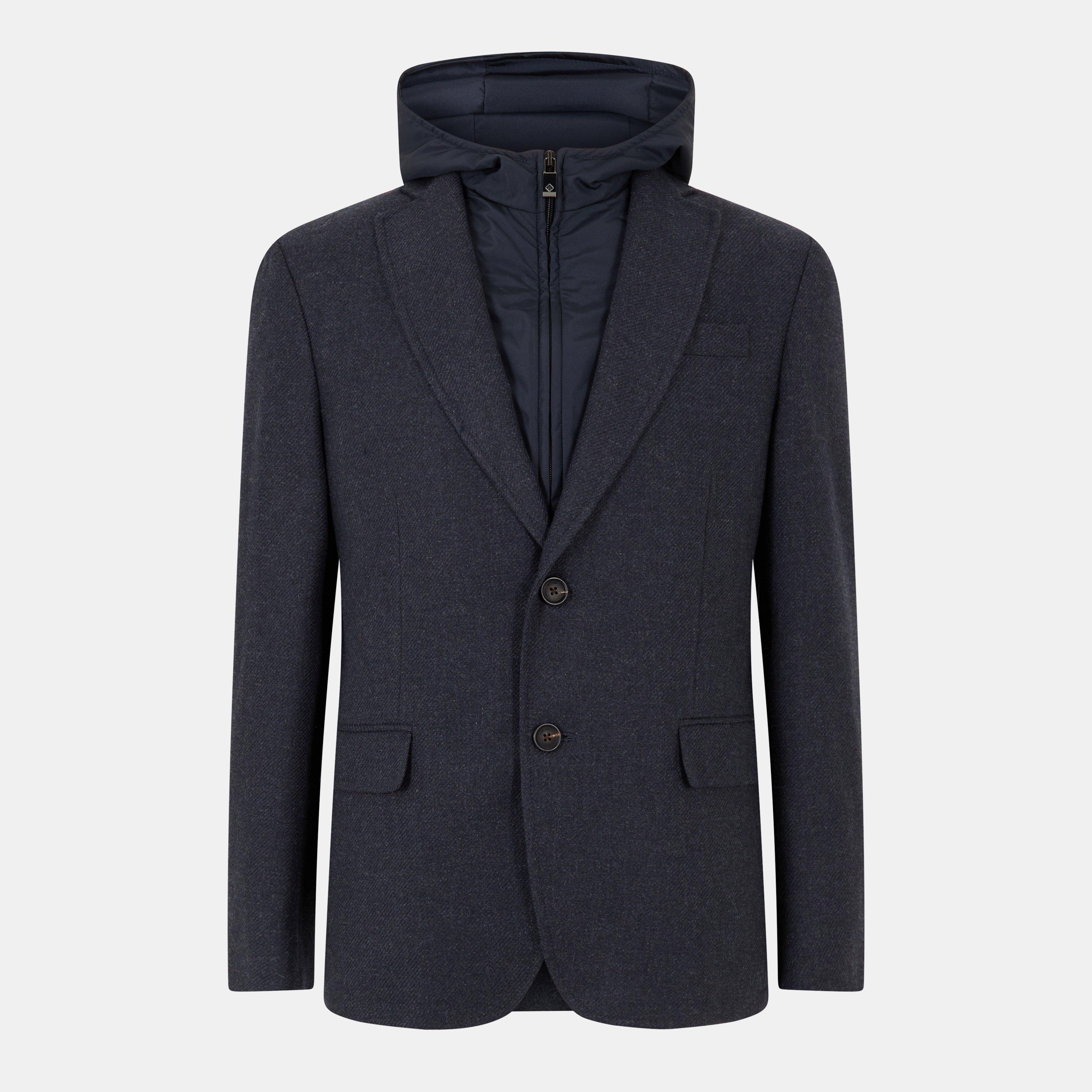 Blue Navy - Pal Zileri - Men's Structured Bomber Jacket - 1