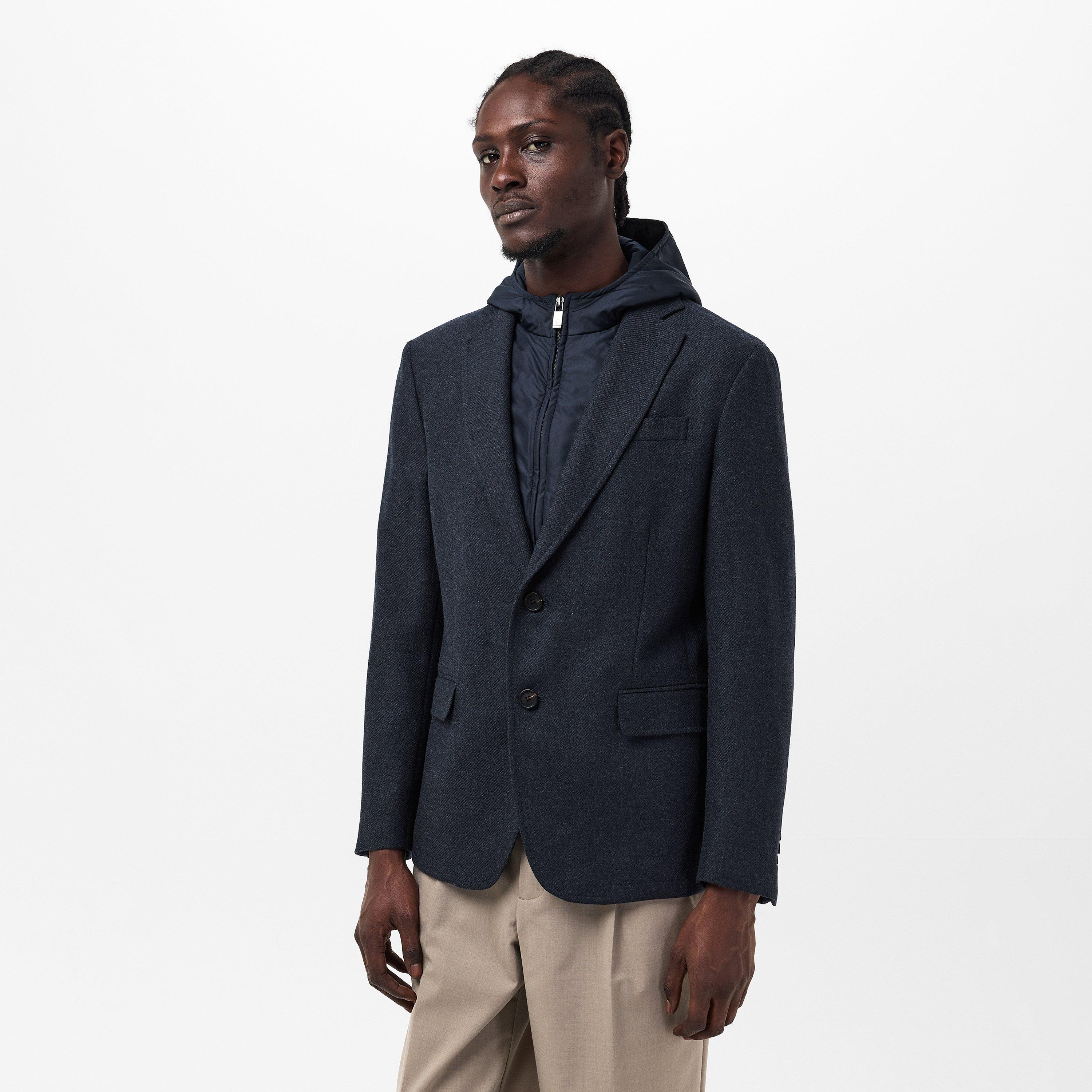 Blue Navy - Pal Zileri - Men's Structured Bomber Jacket - 3