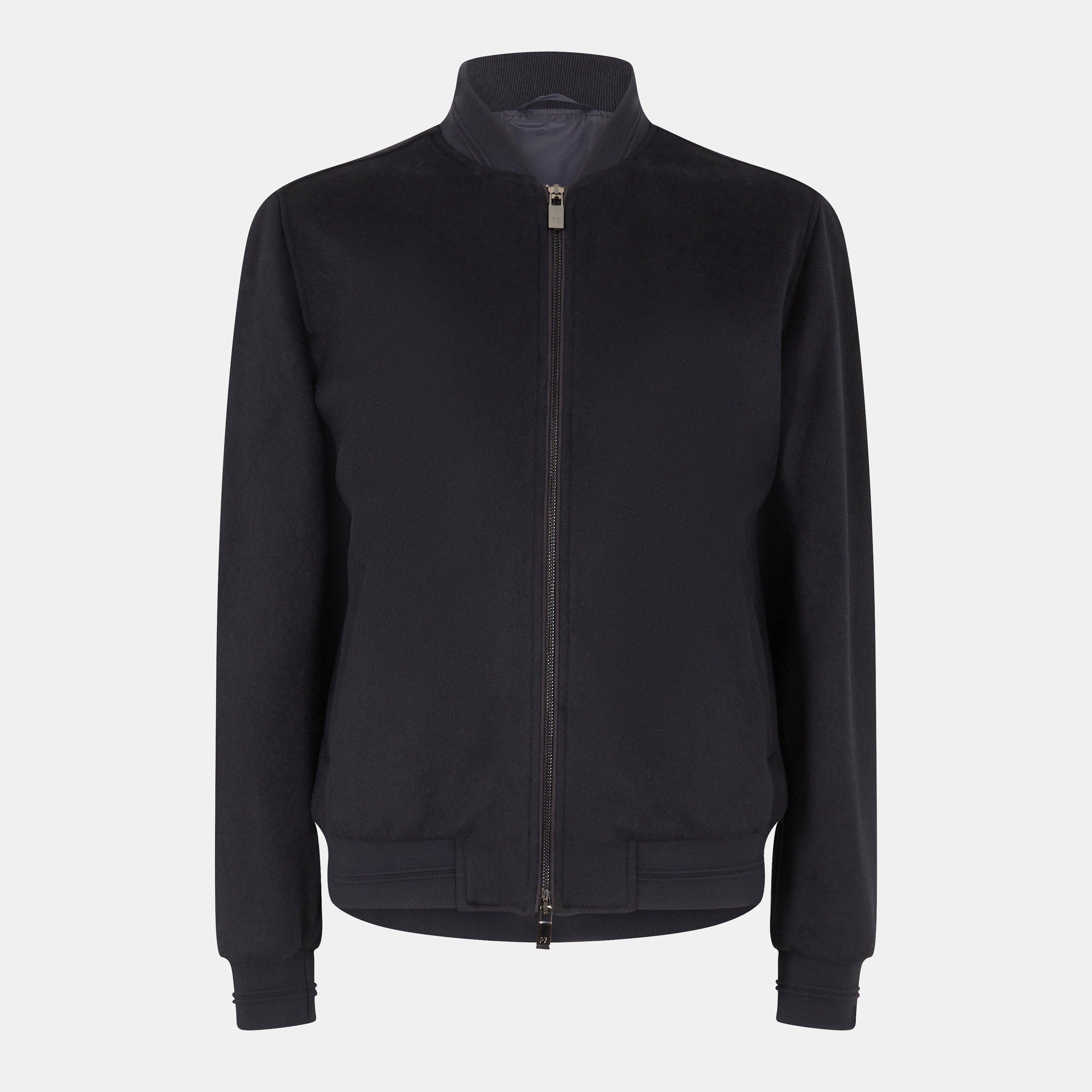 Pal Zileri Men's Structured Bomber Jacket - Blue Navy - S (46)