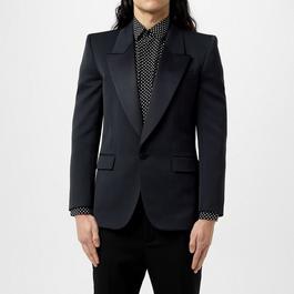 Saint Laurent Tuxedo Jacket In Grain Du Poudre