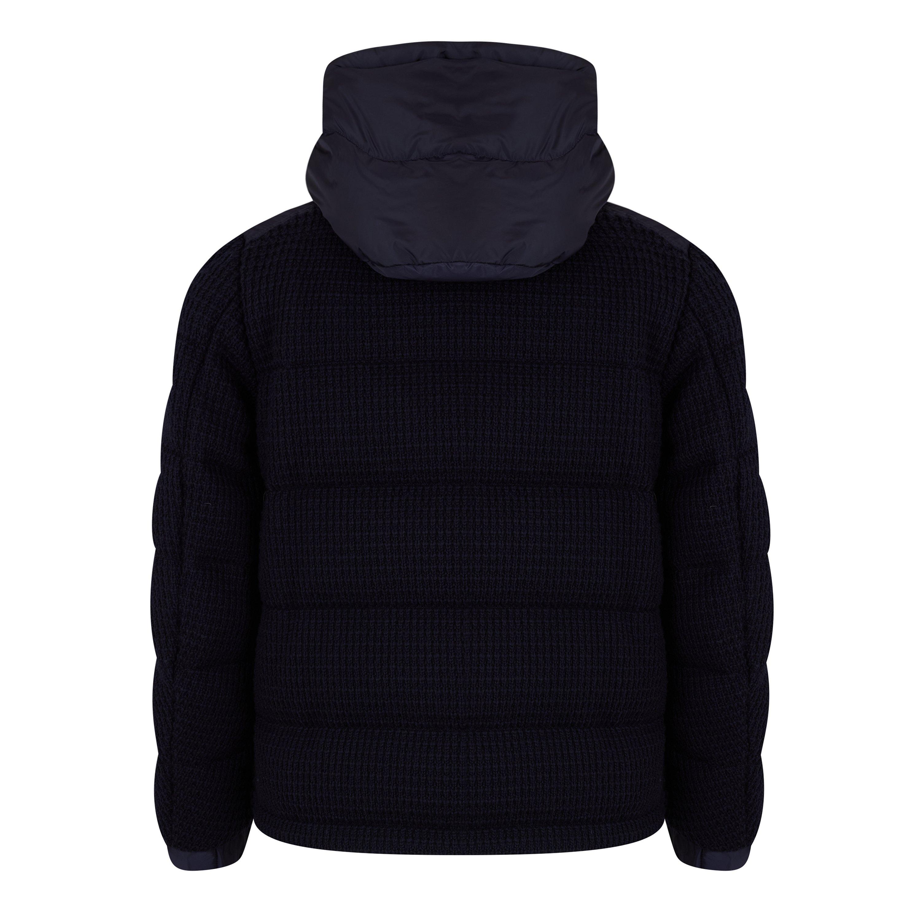 Navy 742 - Moncler - Men's Ladgei Water-Repellent Wool Down Long Sleeve Short Puffer Jacket - 2