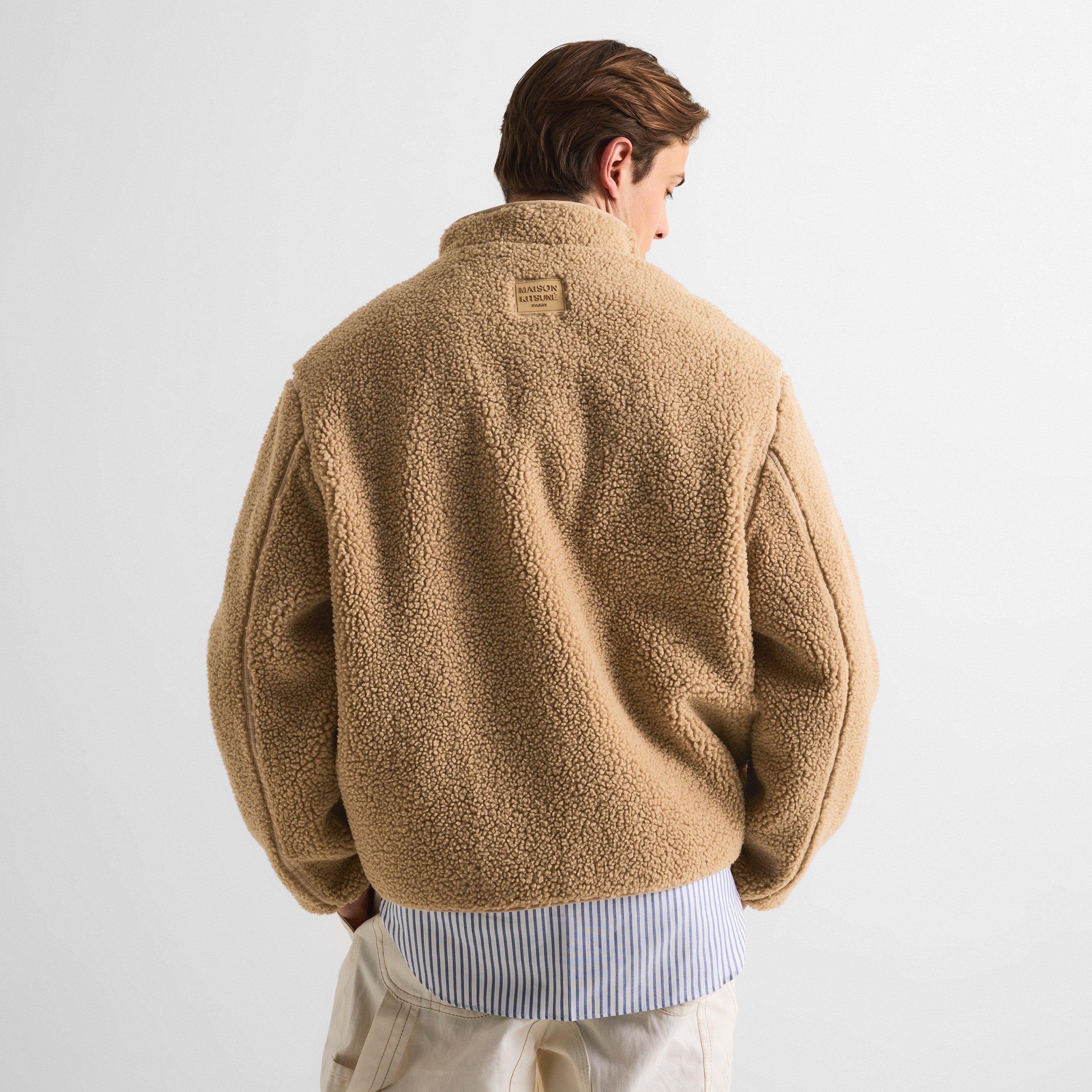 Tan Beige - Maison Kitsune - Men's Fleece Sherpa Jacket - 4