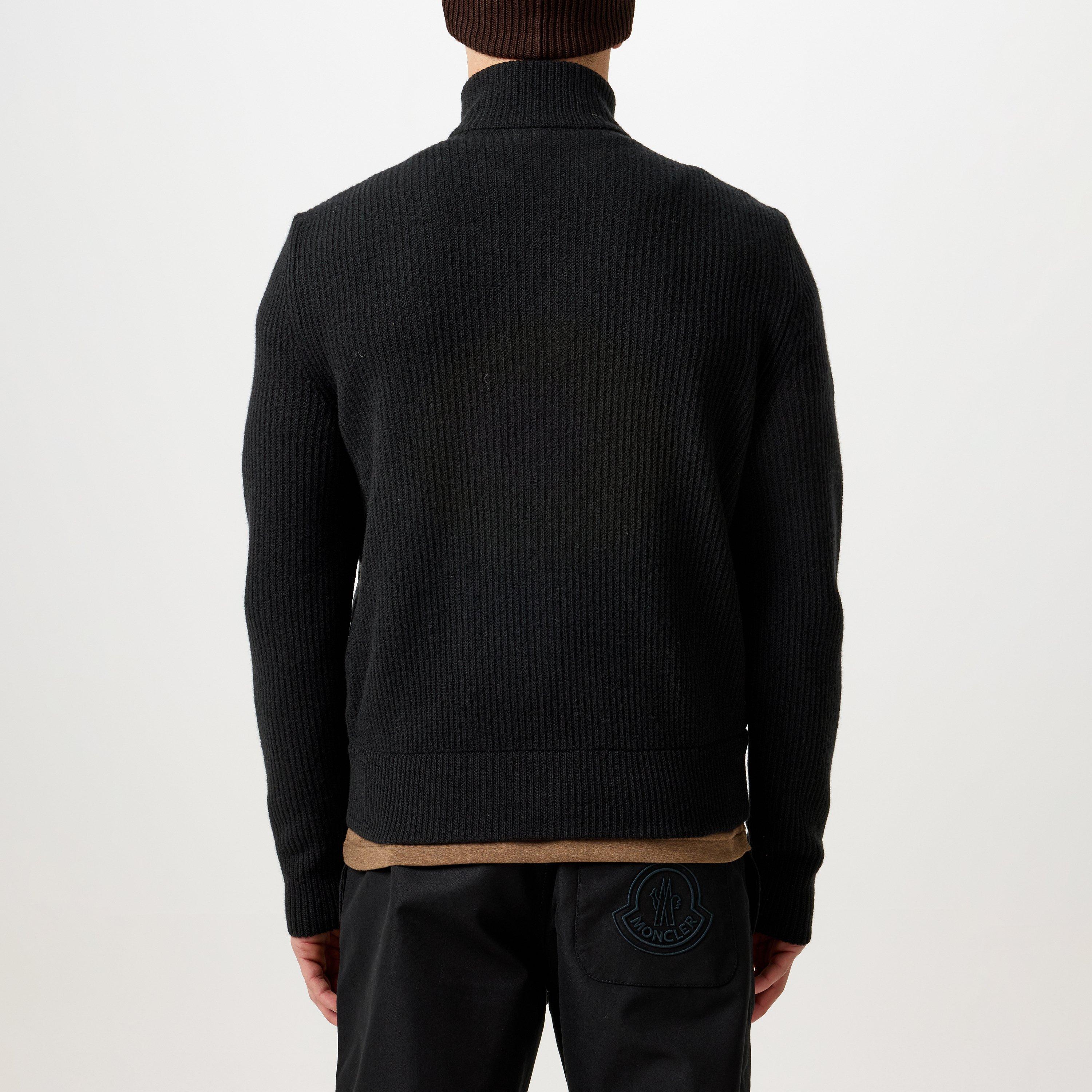 Black 999 - Moncler - Men's Padded Wool Velvet Down Long Sleeve Hybrid Jacket - 3