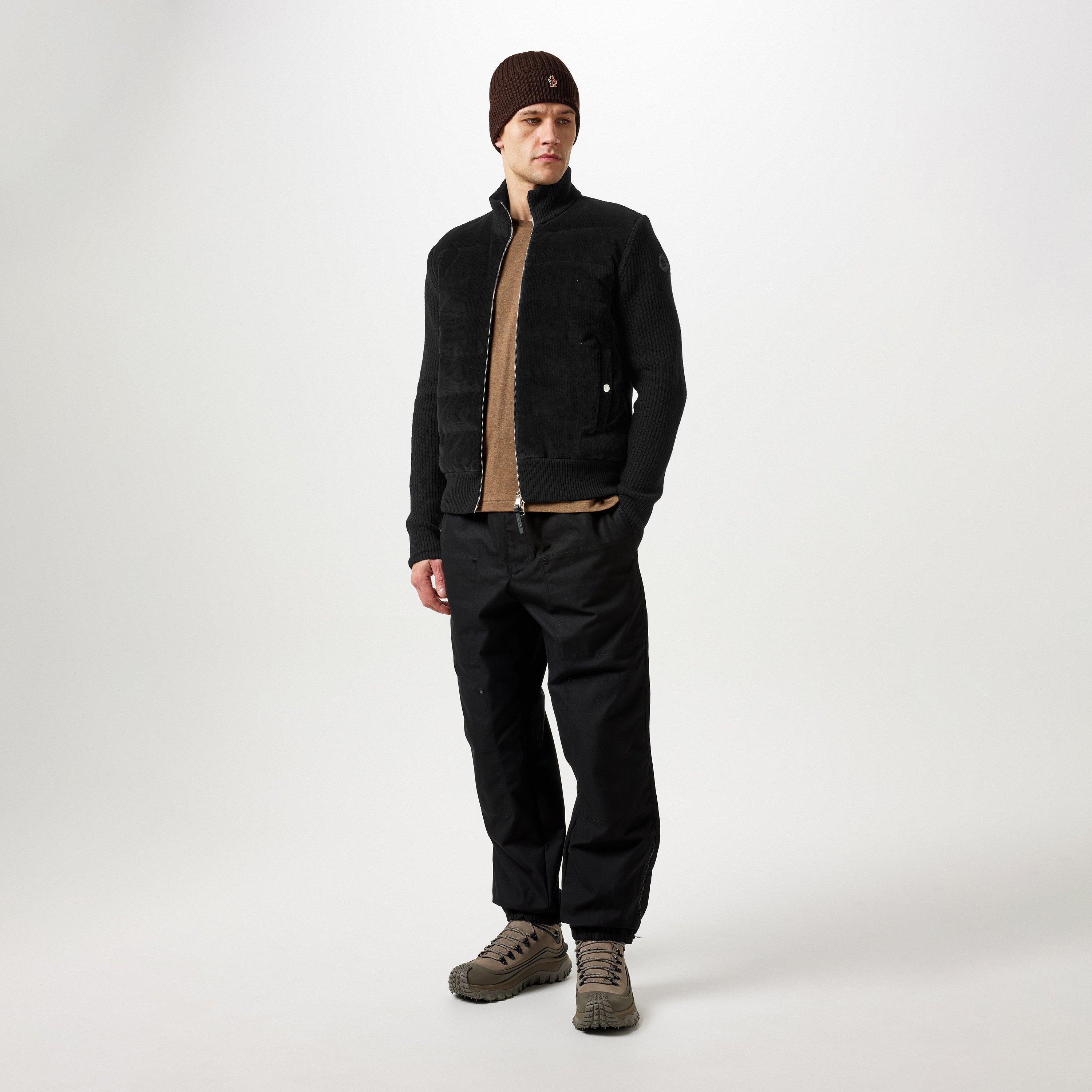 Black 999 - Moncler - Men's Padded Wool Velvet Down Long Sleeve Hybrid Jacket - 4