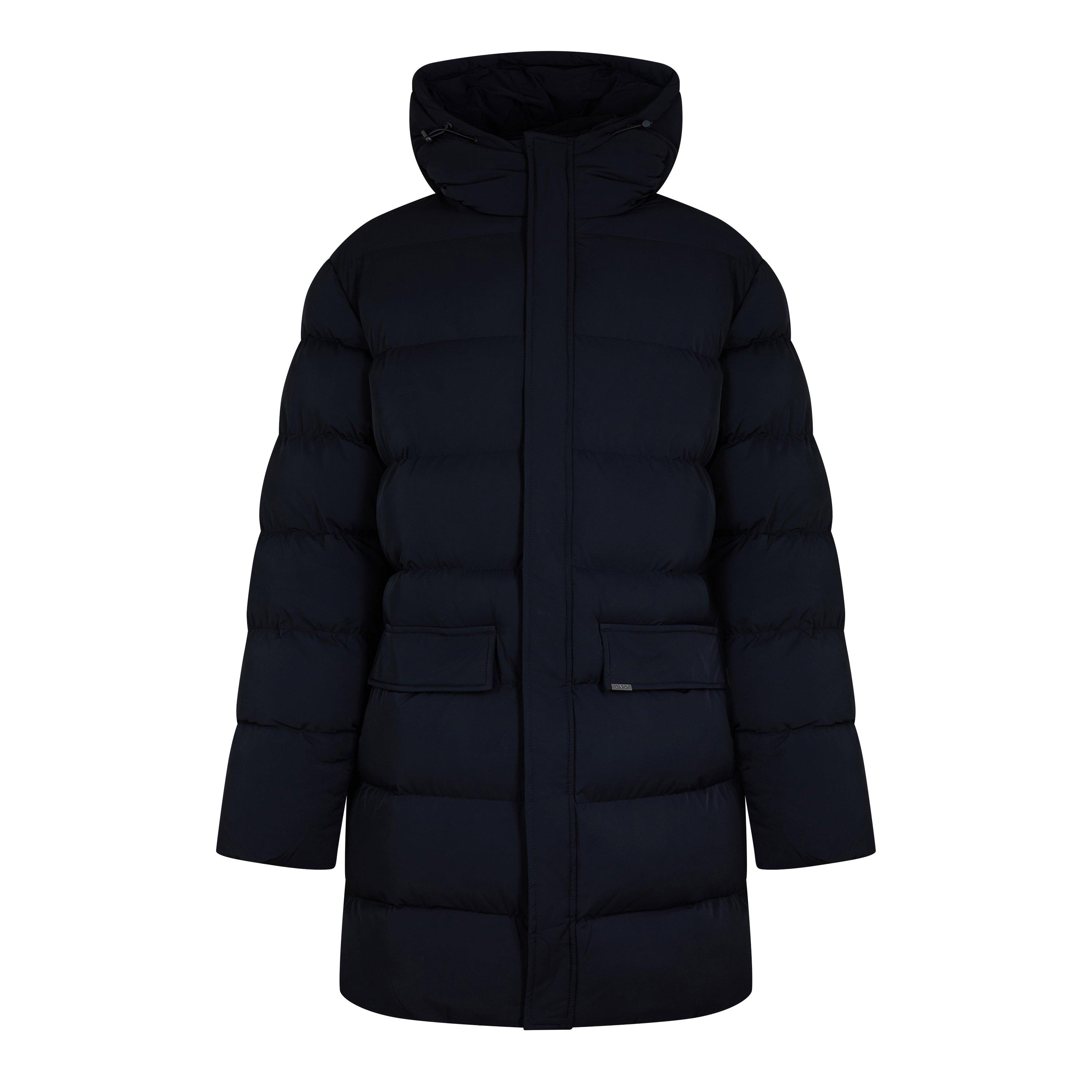 Black - CAPO - Men's Mid Full-Zip Long Puffer Jacket - 1