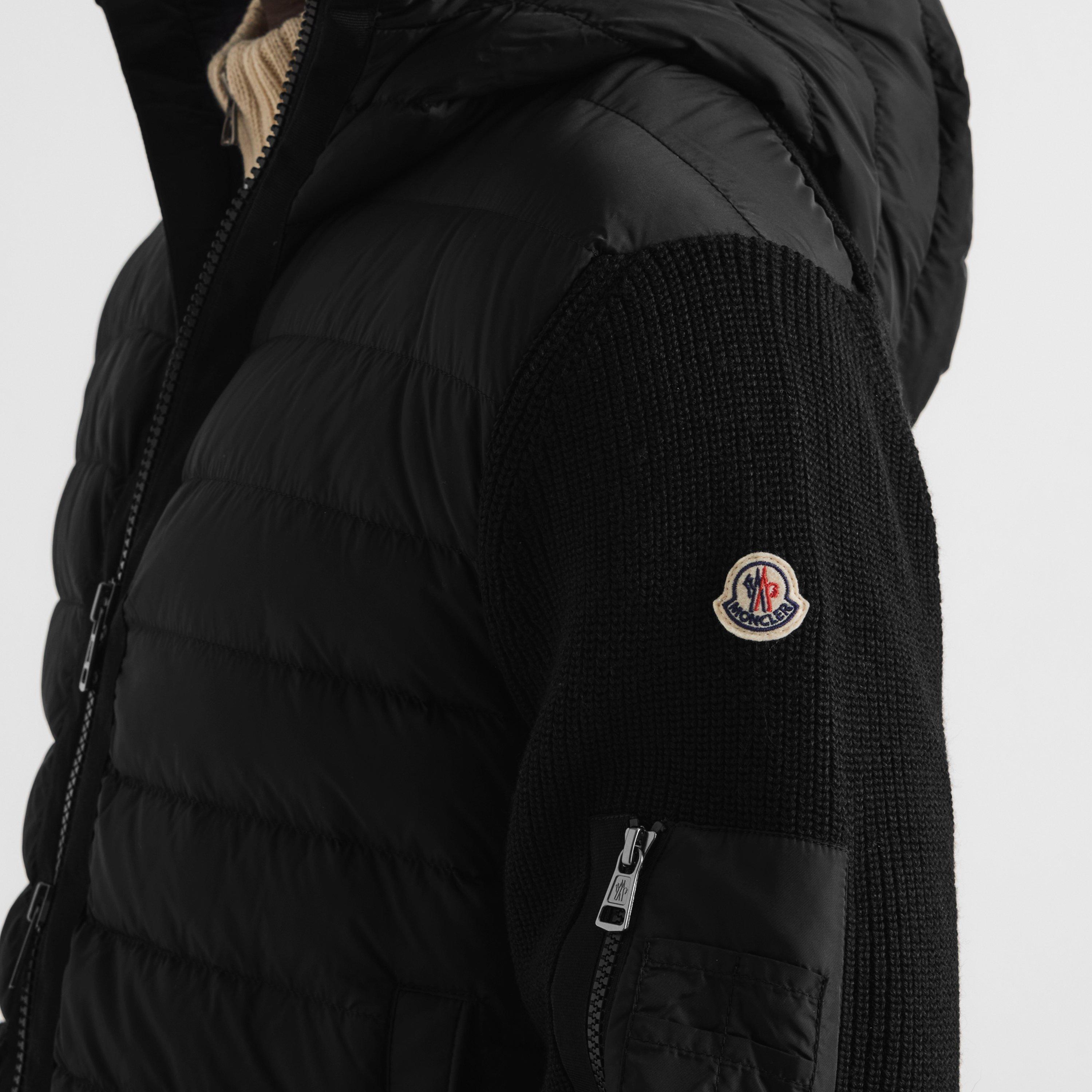 Black 999 - Moncler - Men's Hybrid H Wool Hooded Jacket - 5
