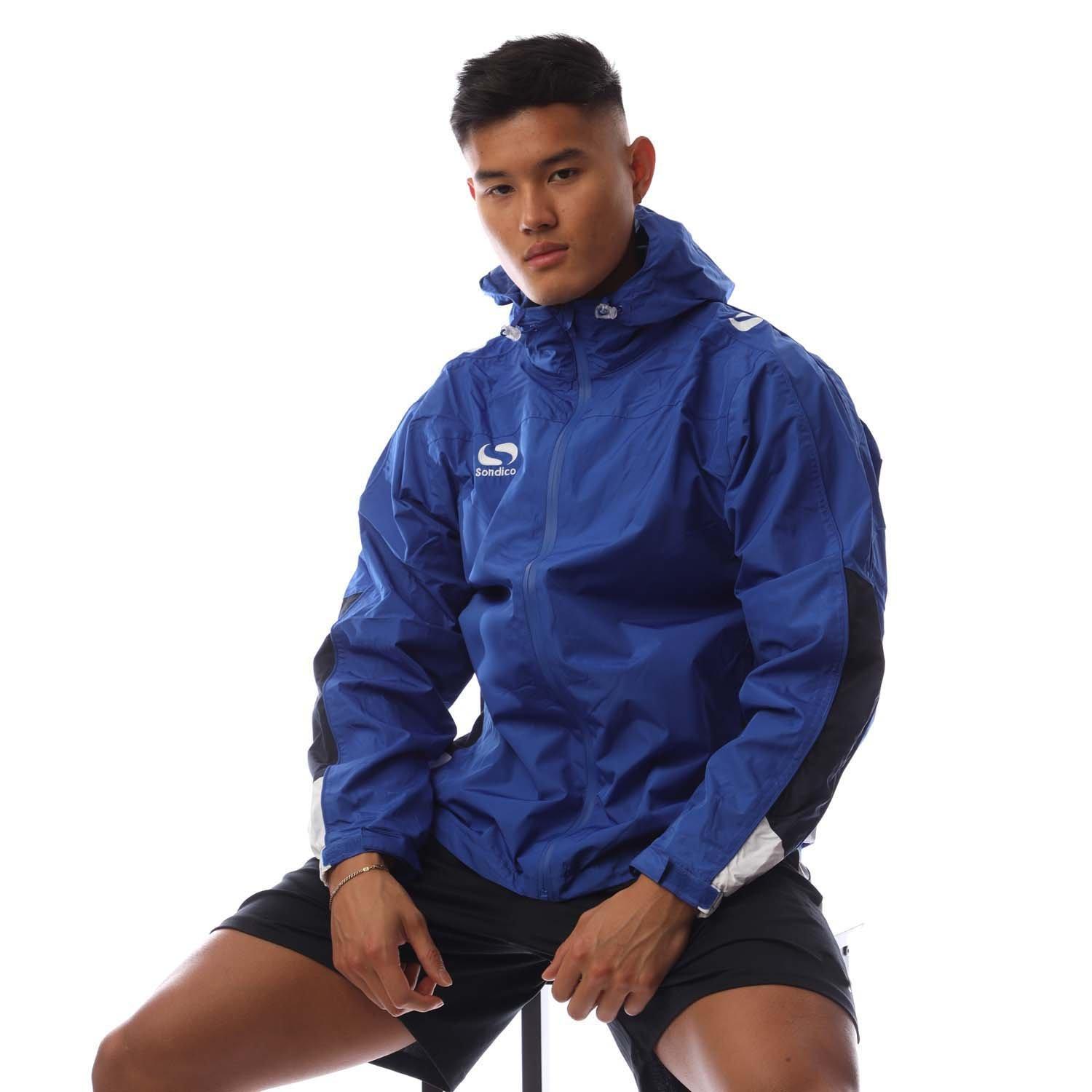 Royal/White/Nvy - Sondico - Men's Waterproof Rain Anorak - 4