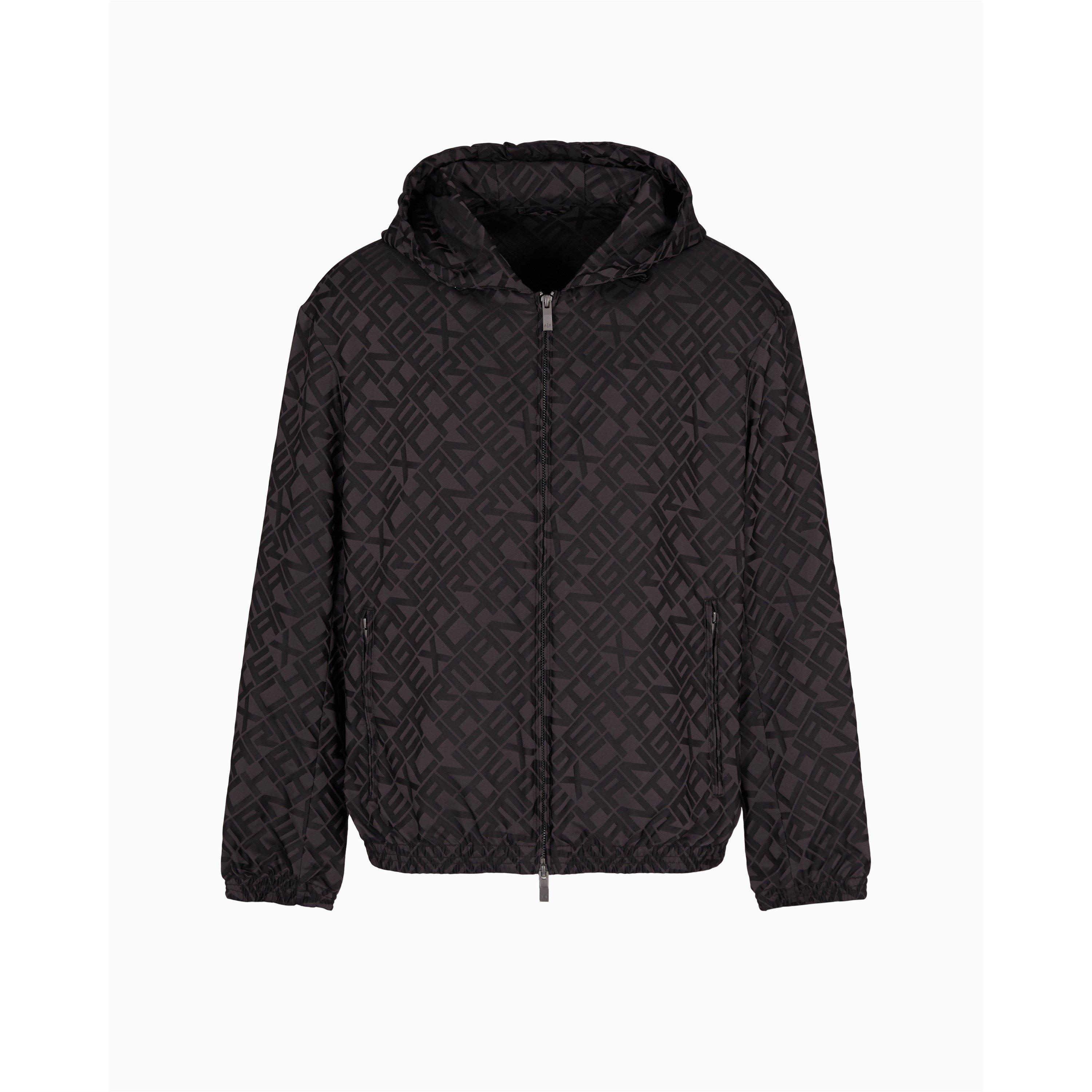 Black FC013 - Armani Exchange - Men's  Waterproof Adjustable Rain Anorak - 3