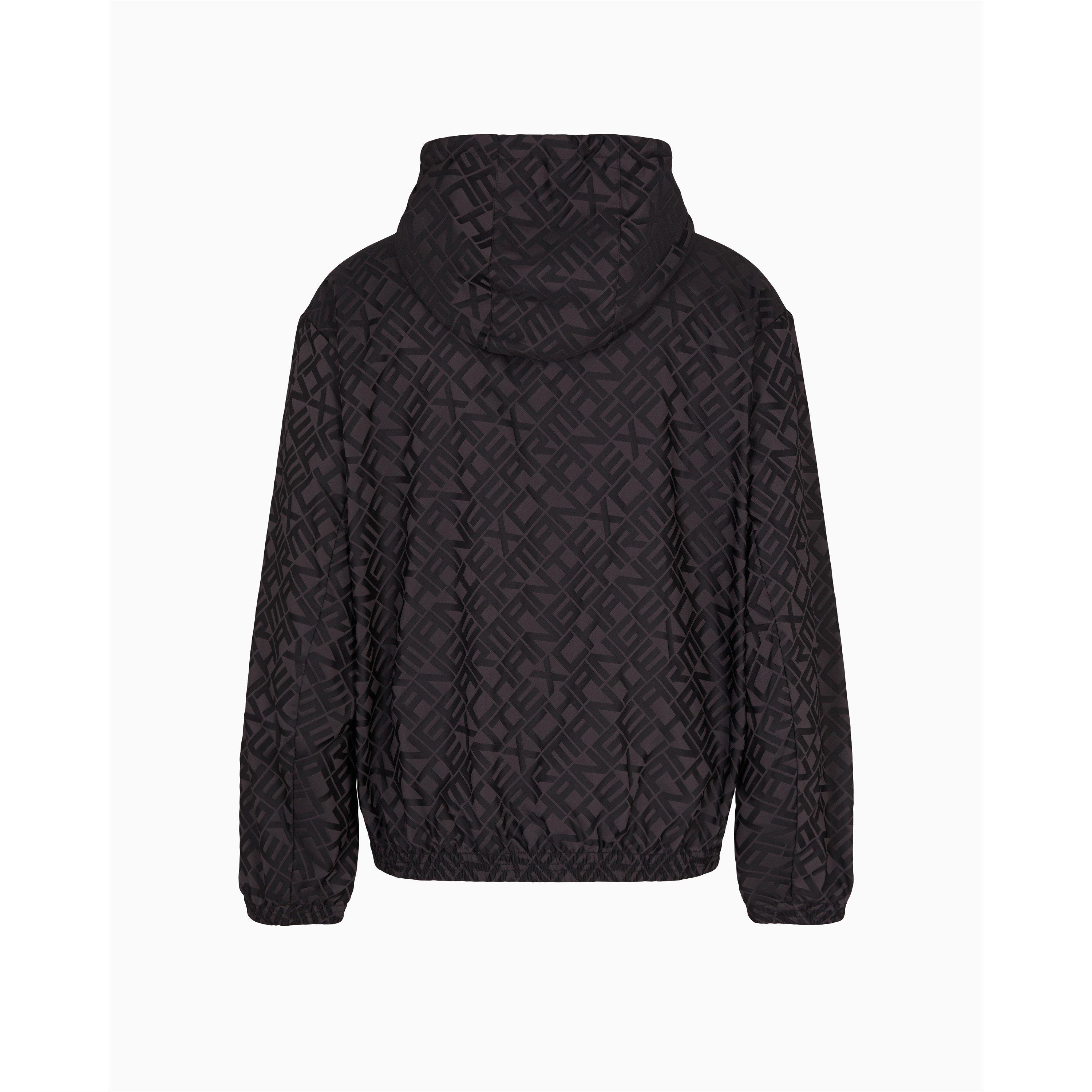 Black FC013 - Armani Exchange - Men's  Waterproof Adjustable Rain Anorak - 4