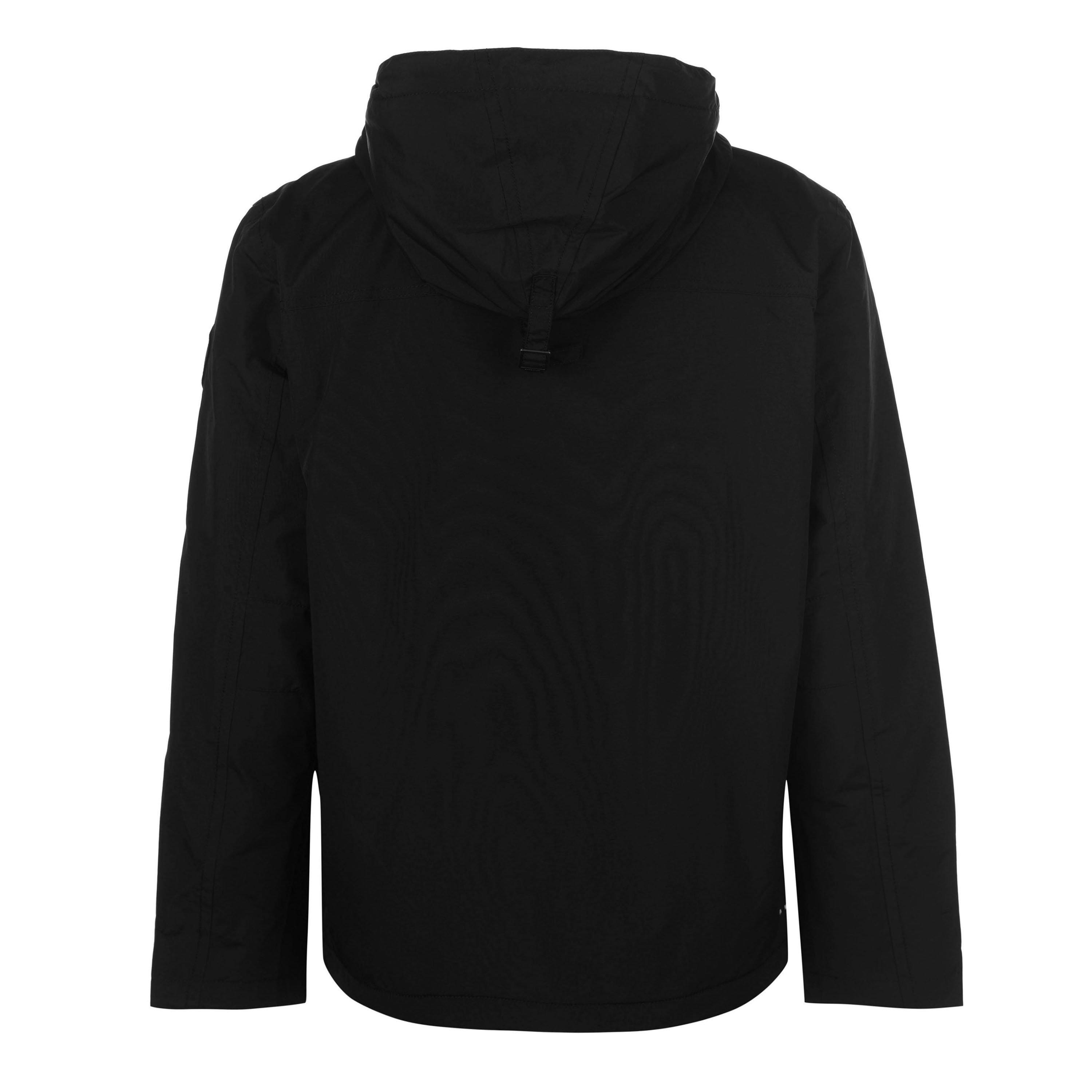 Black - Napapijri - Men's Rainforest Water Resistant Hooded Long Sleeve Rain Anorak - 10