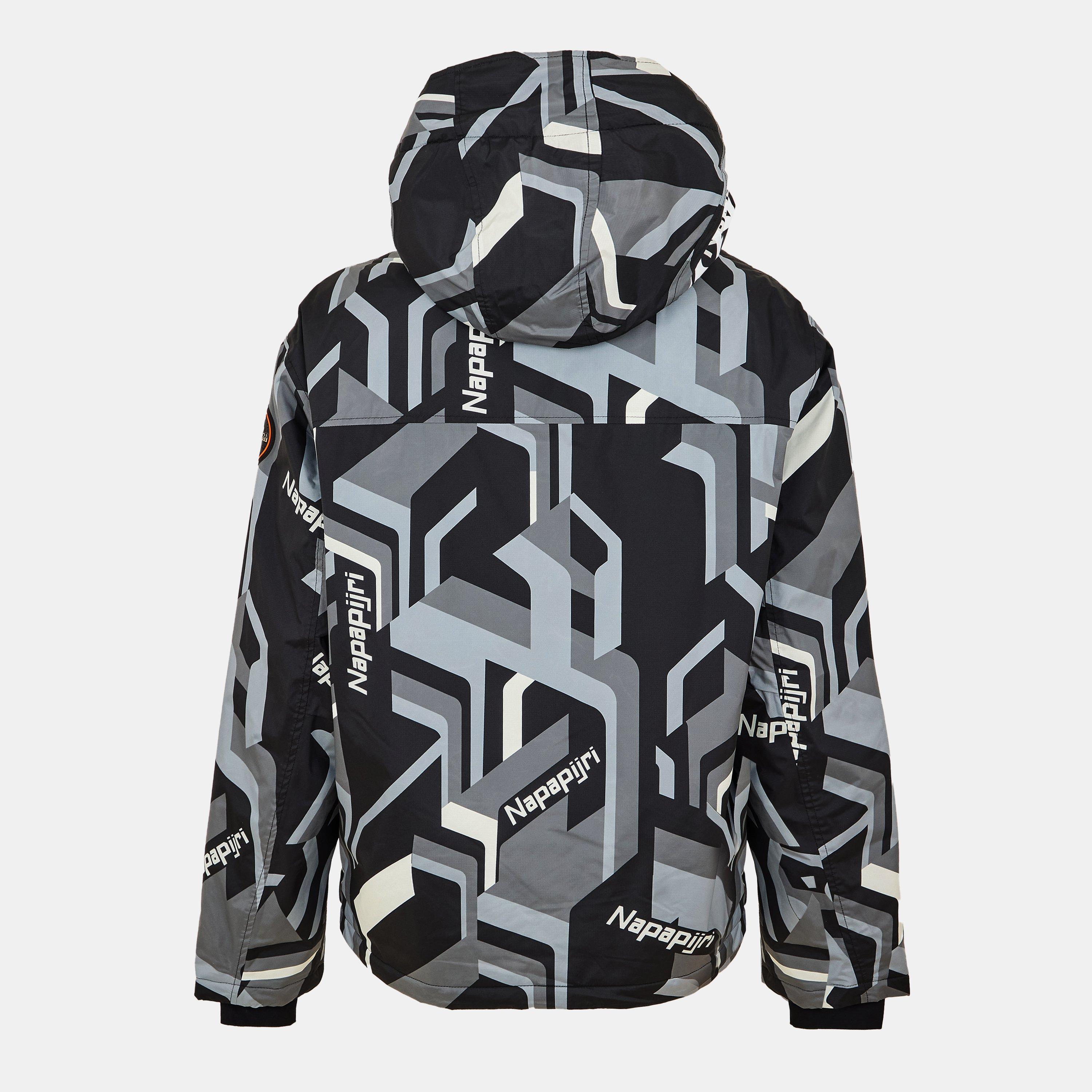 Black AOP - Napapijri - Men's Napa All Over Print Weather-Resistant Rain Anorak - 2