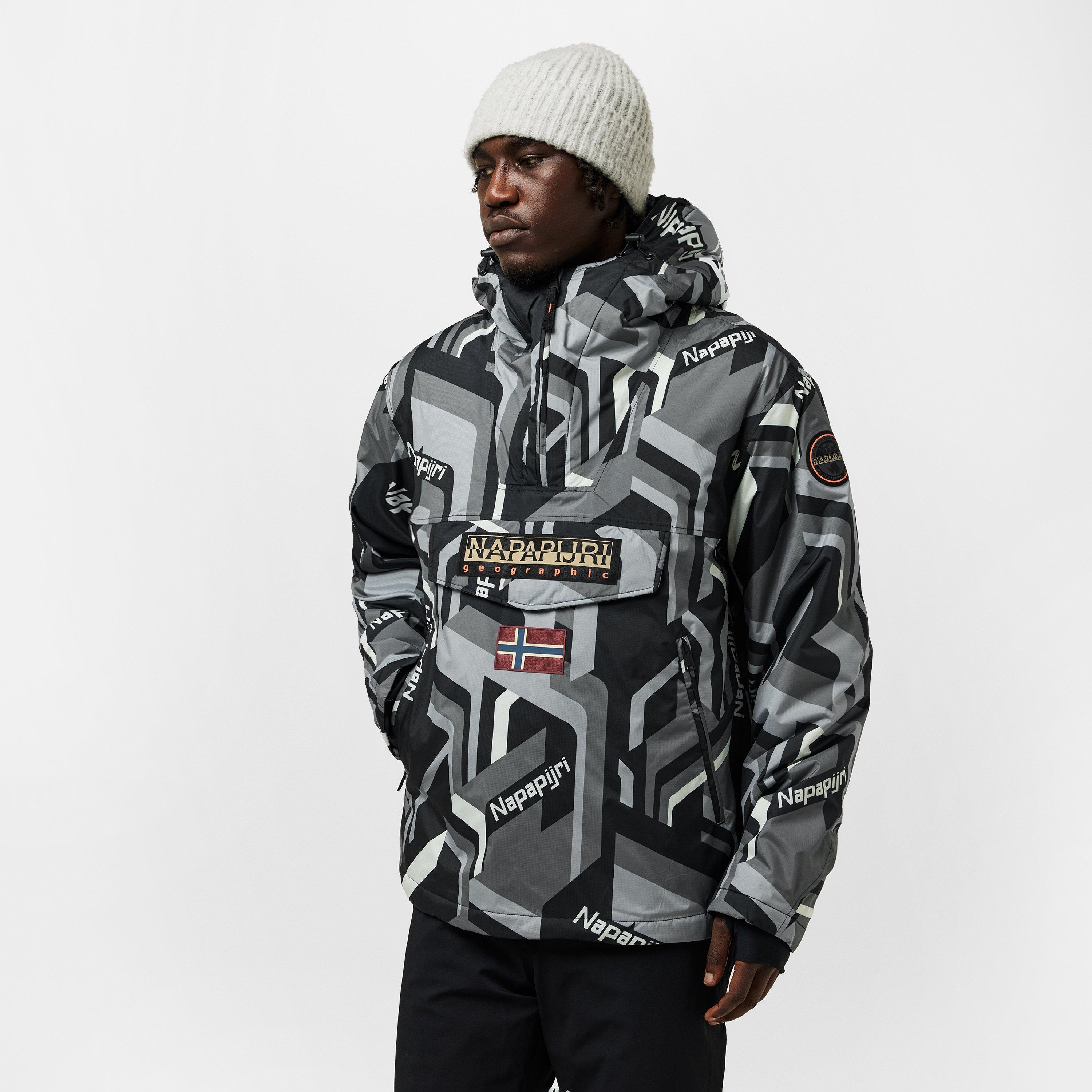 Napapijri Men's All Over Print Weather Resistant Rain Anorak