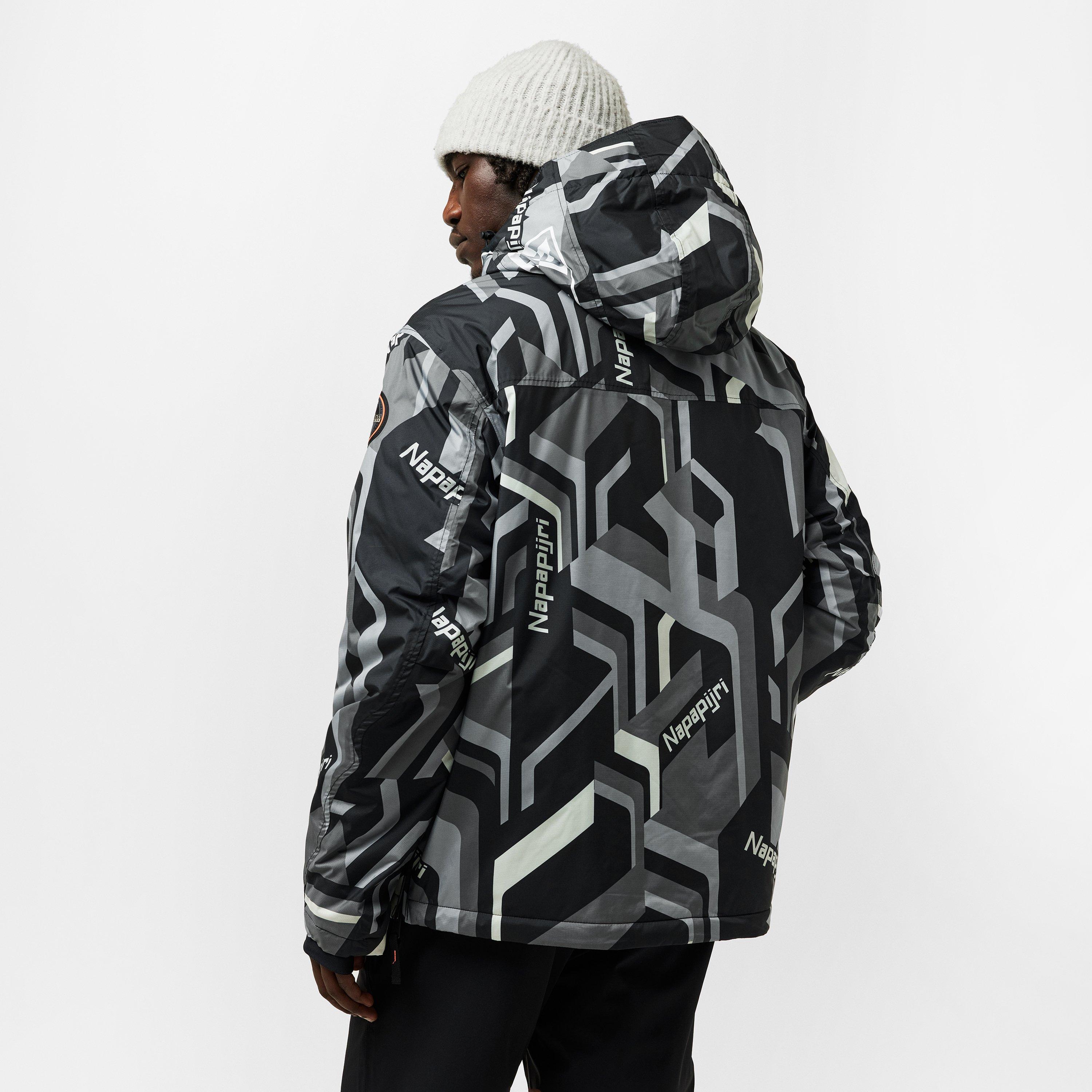 Black AOP - Napapijri - Men's Napa All Over Print Weather-Resistant Rain Anorak - 4