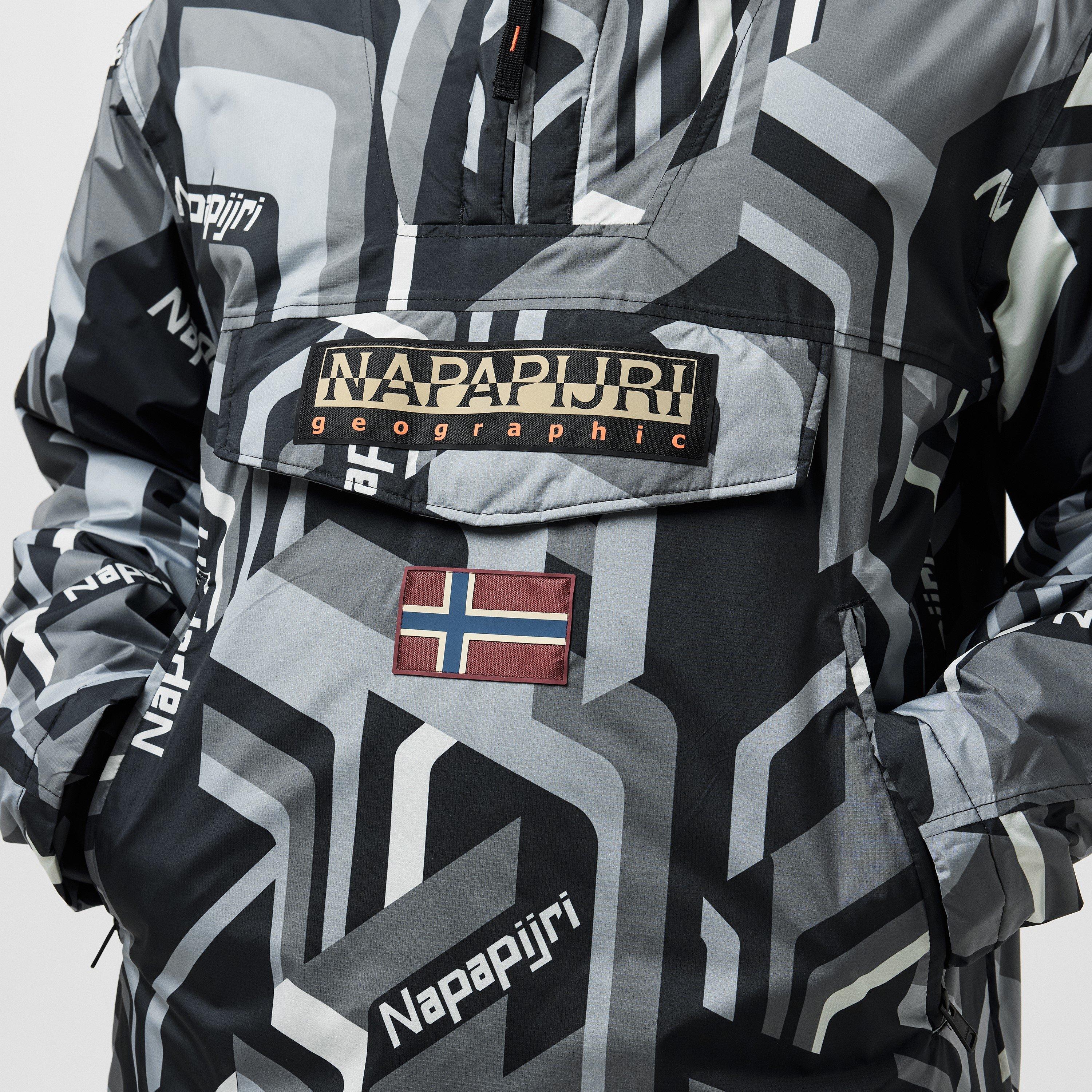 Black AOP - Napapijri - Men's Napa All Over Print Weather-Resistant Rain Anorak - 5