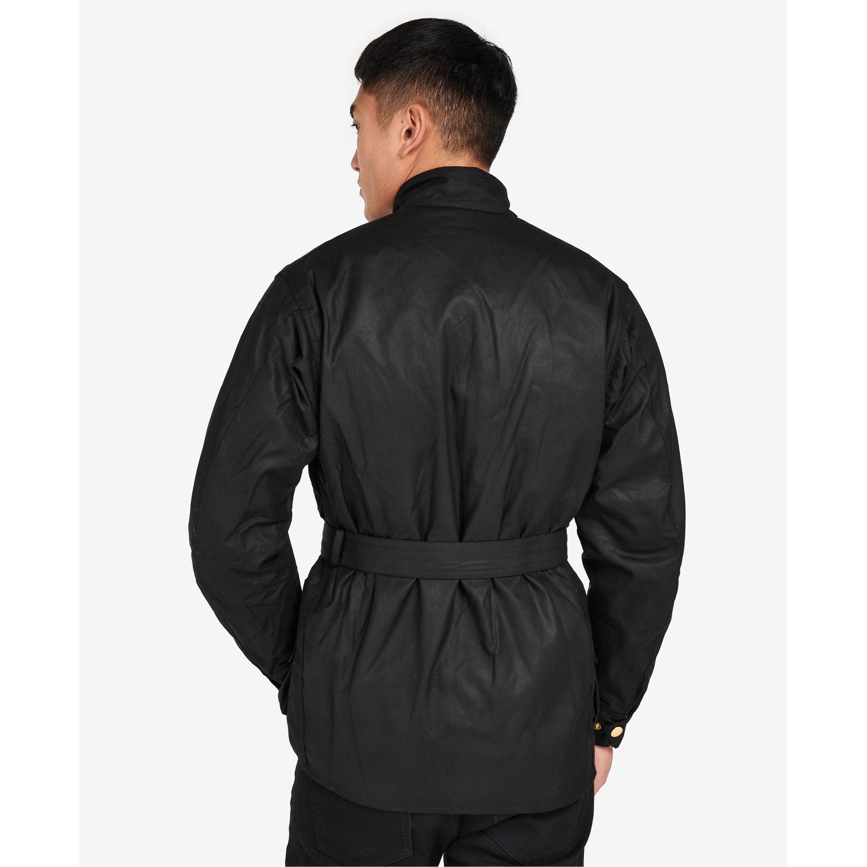 Black BK51 - Barbour International - Men's Original Waxed Cotton Long Sleeve Wax Jacket - 3