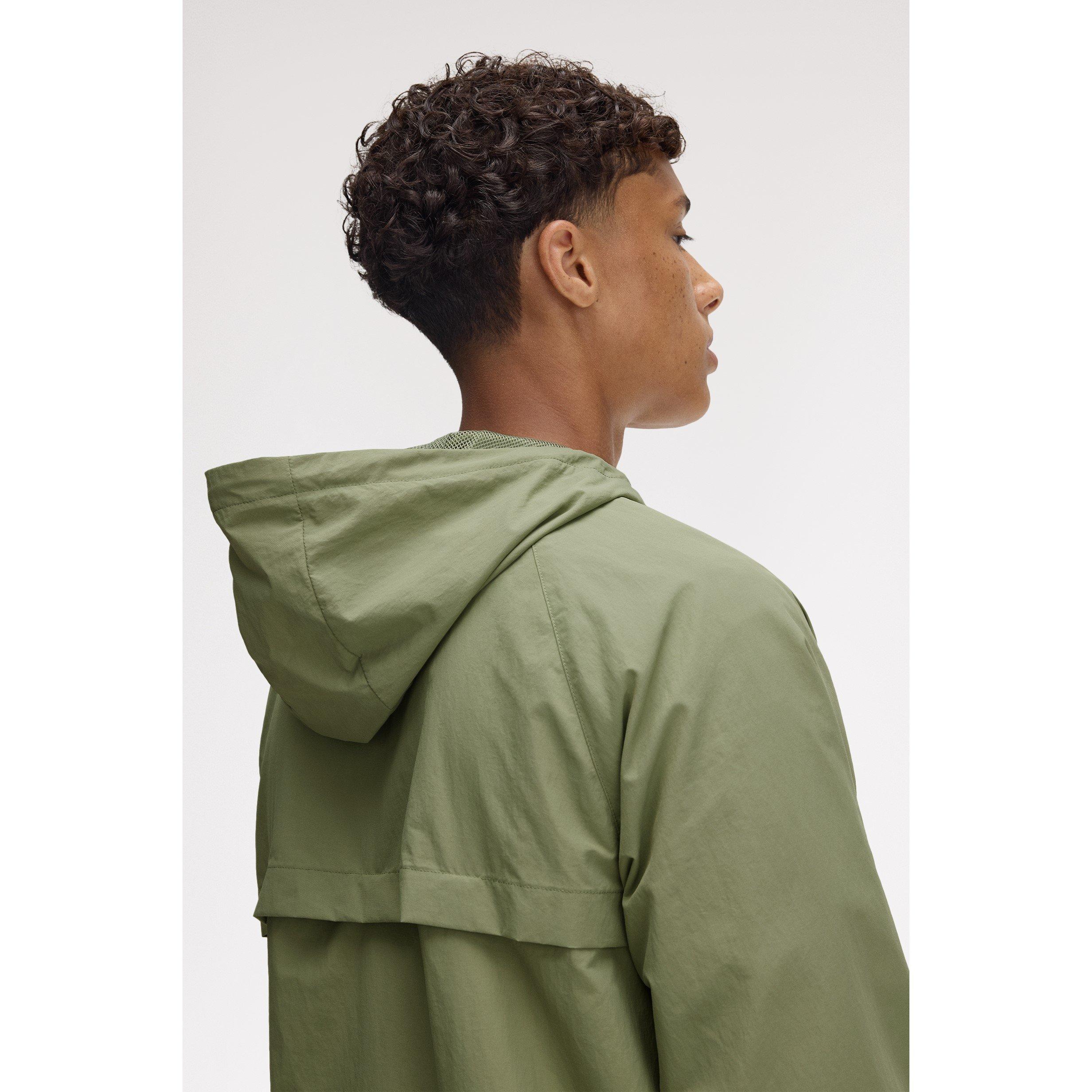 Olive Mint X88 - Fred Perry - Men's Taslan Hooded Shell Rain Anorak - 4