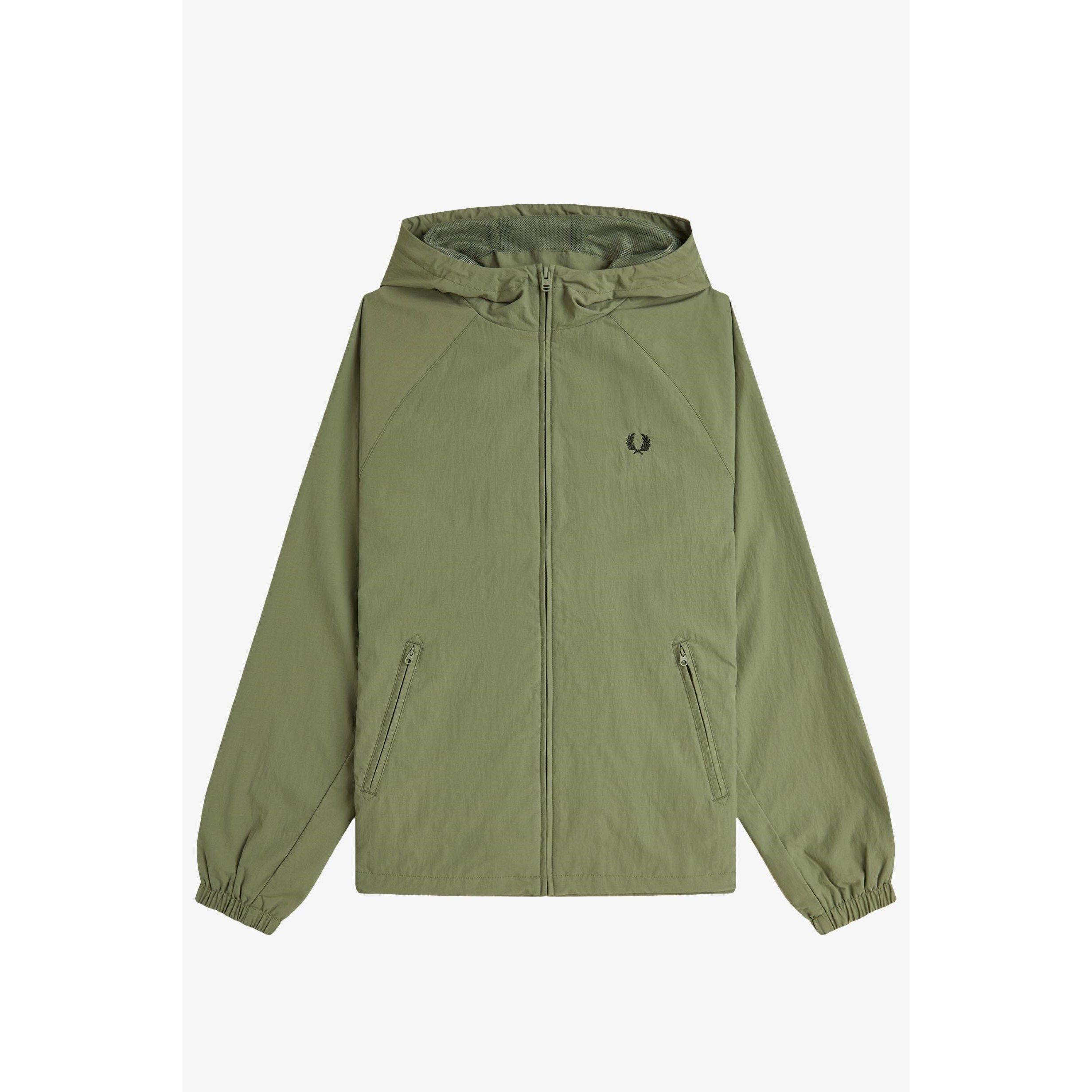 Olive Mint X88 - Fred Perry - Men's Taslan Hooded Shell Rain Anorak - 6