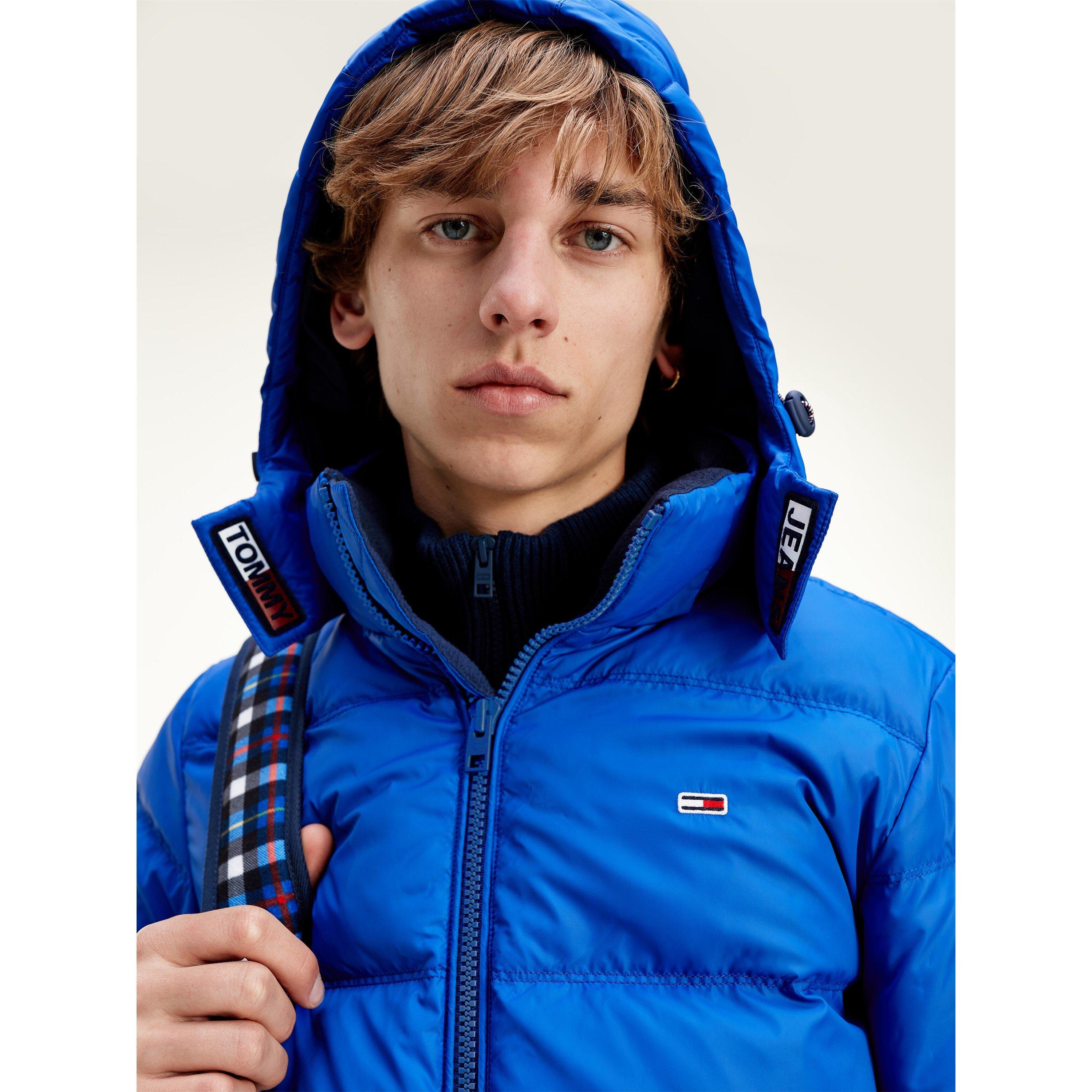 Mid Blue C63 - Tommy Jeans - Men's Essential Duck Down Wind Resistant Short Puffer Jacket - 2