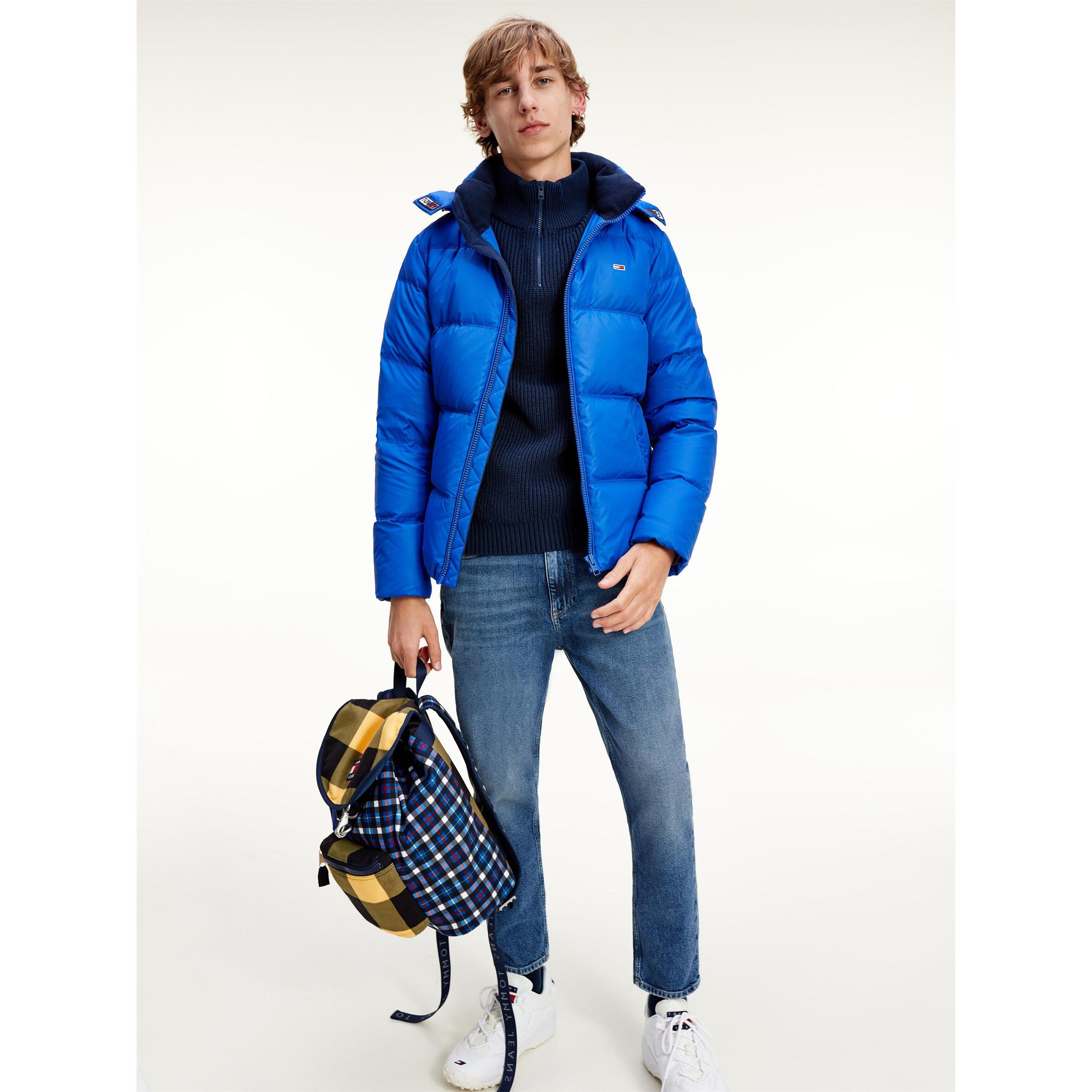 Mid Blue C63 - Tommy Jeans - Men's Essential Duck Down Wind Resistant Short Puffer Jacket - 3