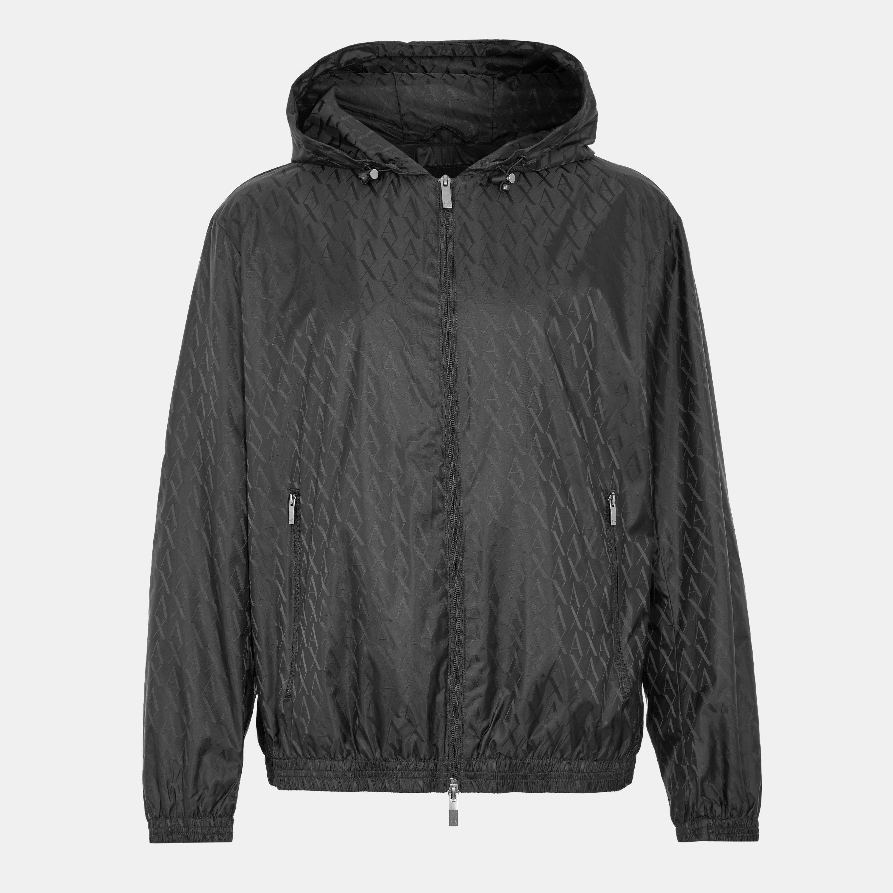 Armani Exchange Men's Water-Resistant Rain Anorak - Black Uc001 - 2XL