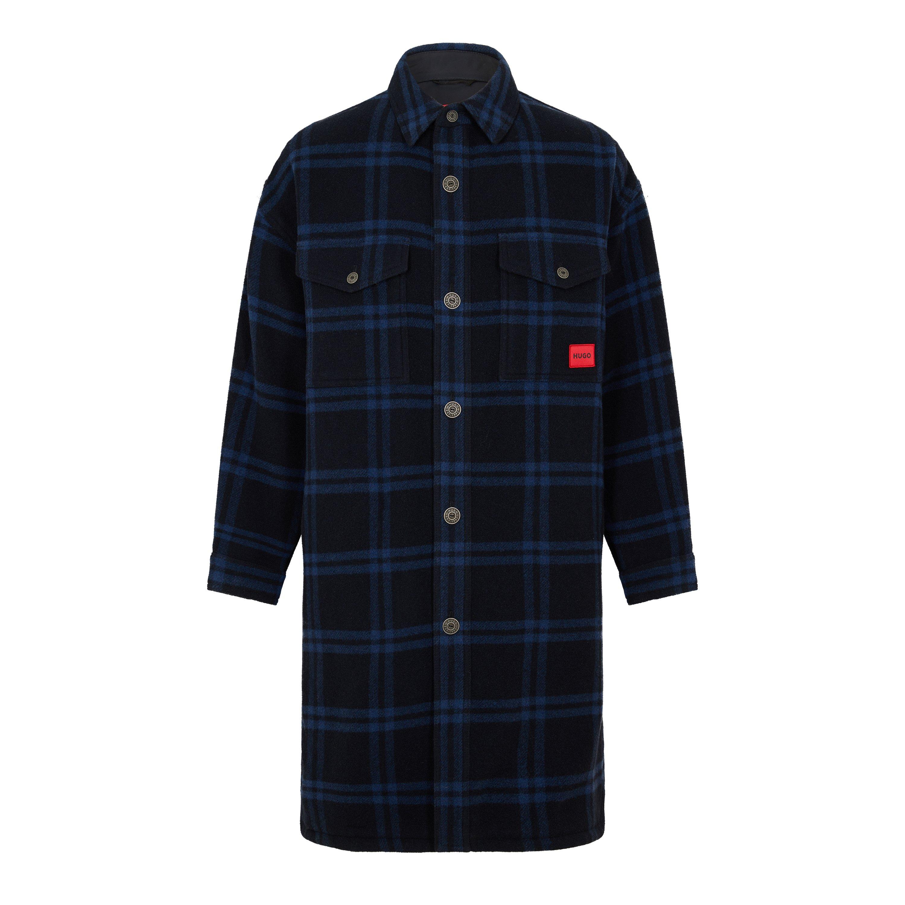 Hugo Men's Micha2241 Overcoat - Dark Blue - 2XL