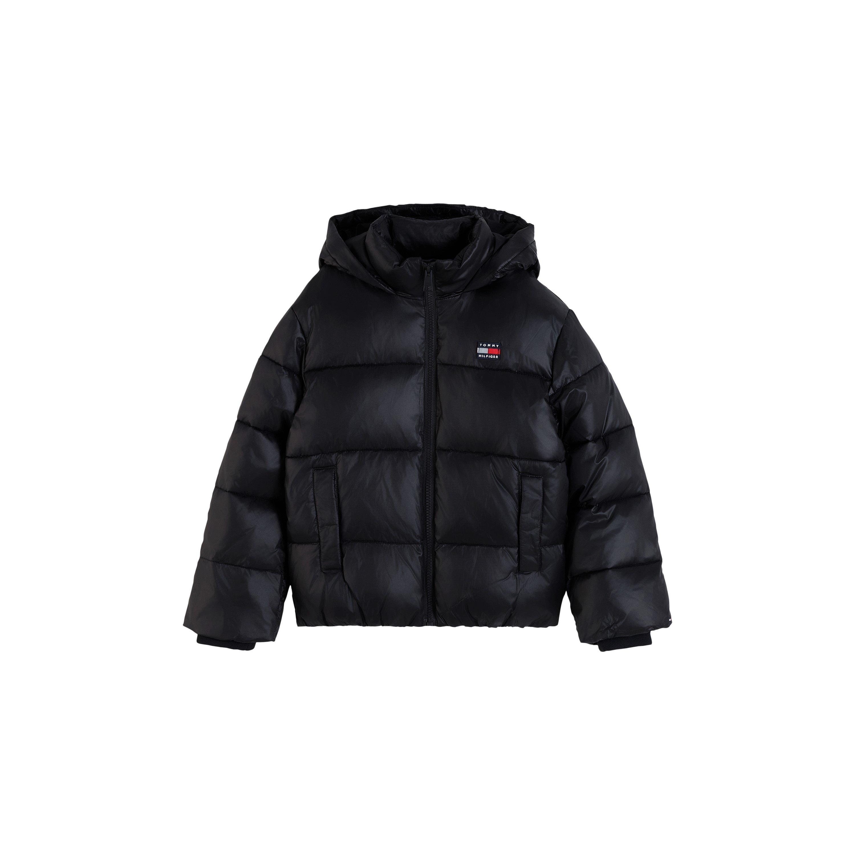 Tommy Hilfiger Kids' Shiny Full-Zip Hooded Short Puffer Jacket
