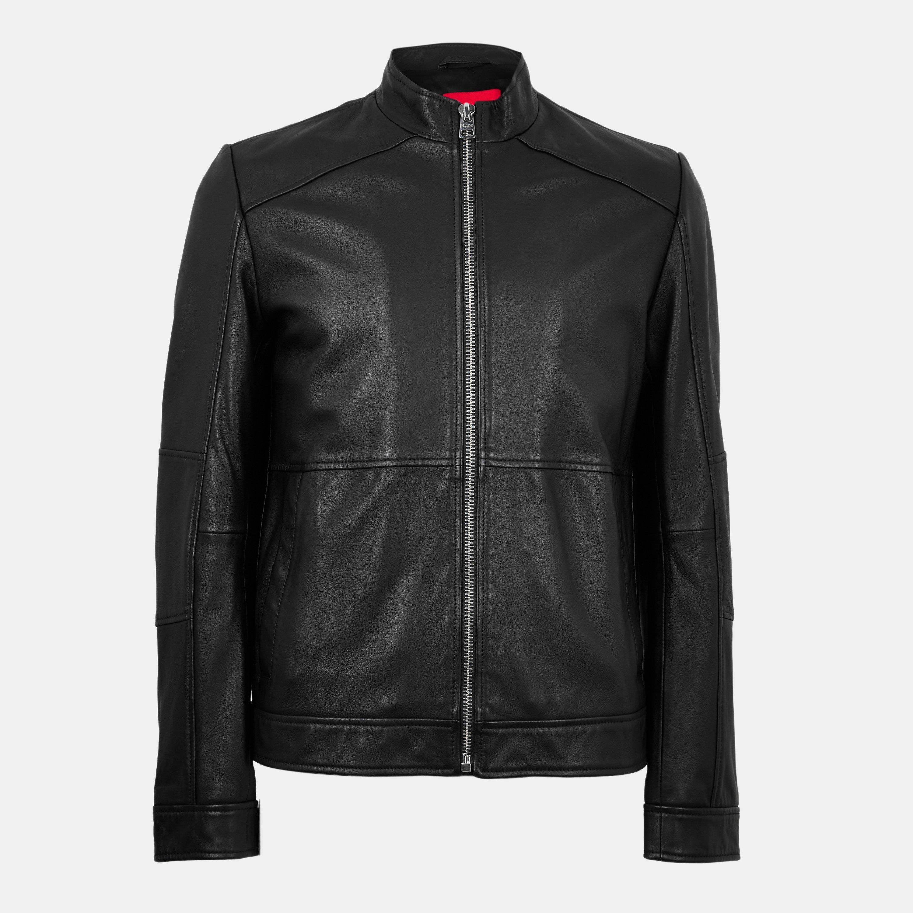 Black - Hugo - Men's Lokis Leather Jacket - 1