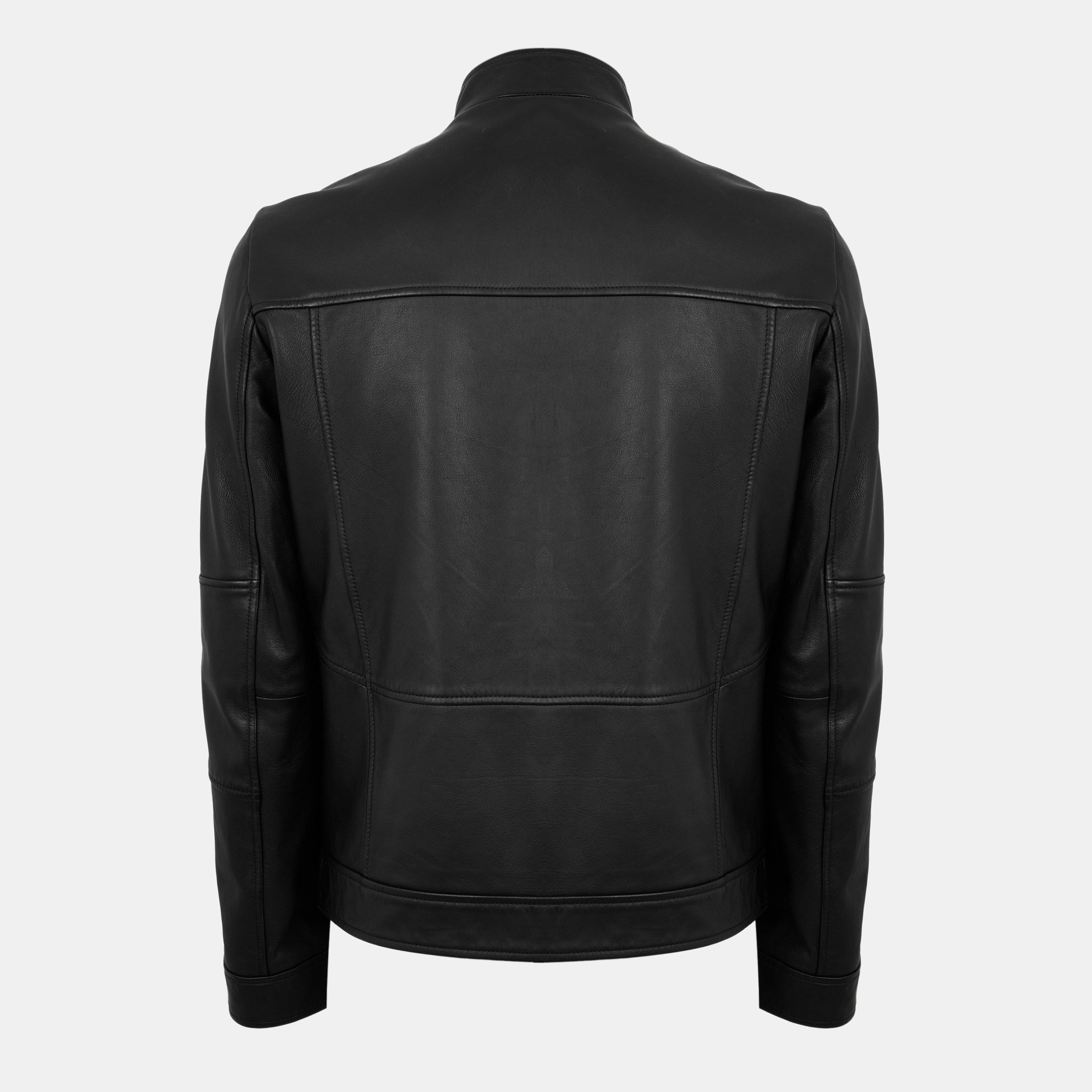 Black - Hugo - Men's Lokis Leather Jacket - 2