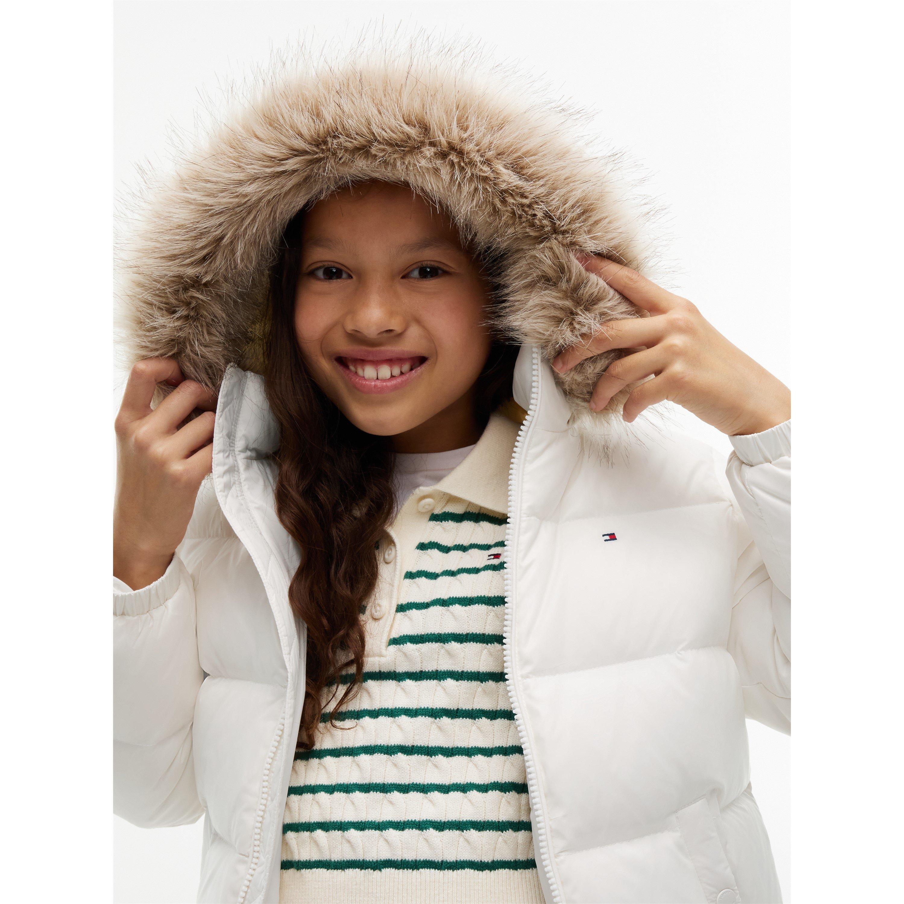 Off White YBH - Tommy Hilfiger - Kids' Essential Duck Down Full-Zip Short Puffer Jacket - 3