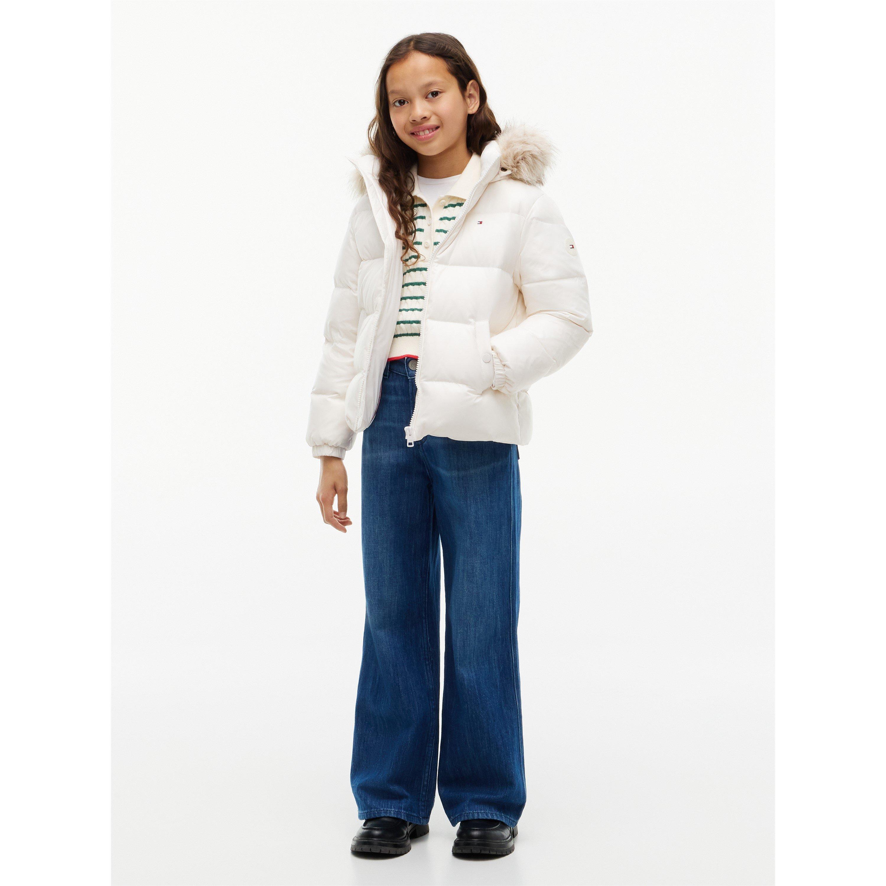 Off White YBH - Tommy Hilfiger - Kids' Essential Duck Down Full-Zip Short Puffer Jacket - 4