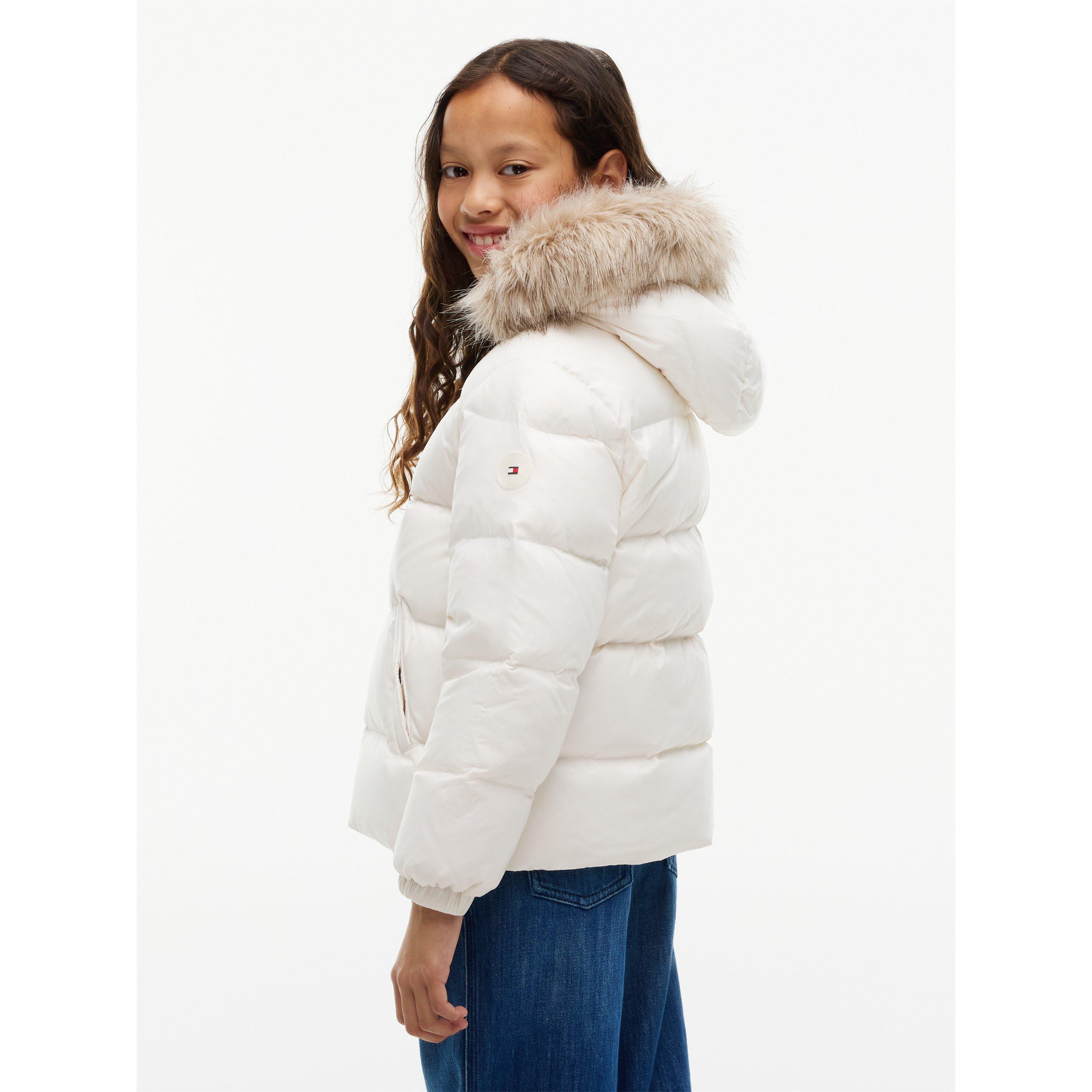 Off White YBH - Tommy Hilfiger - Kids' Essential Duck Down Full-Zip Short Puffer Jacket - 6