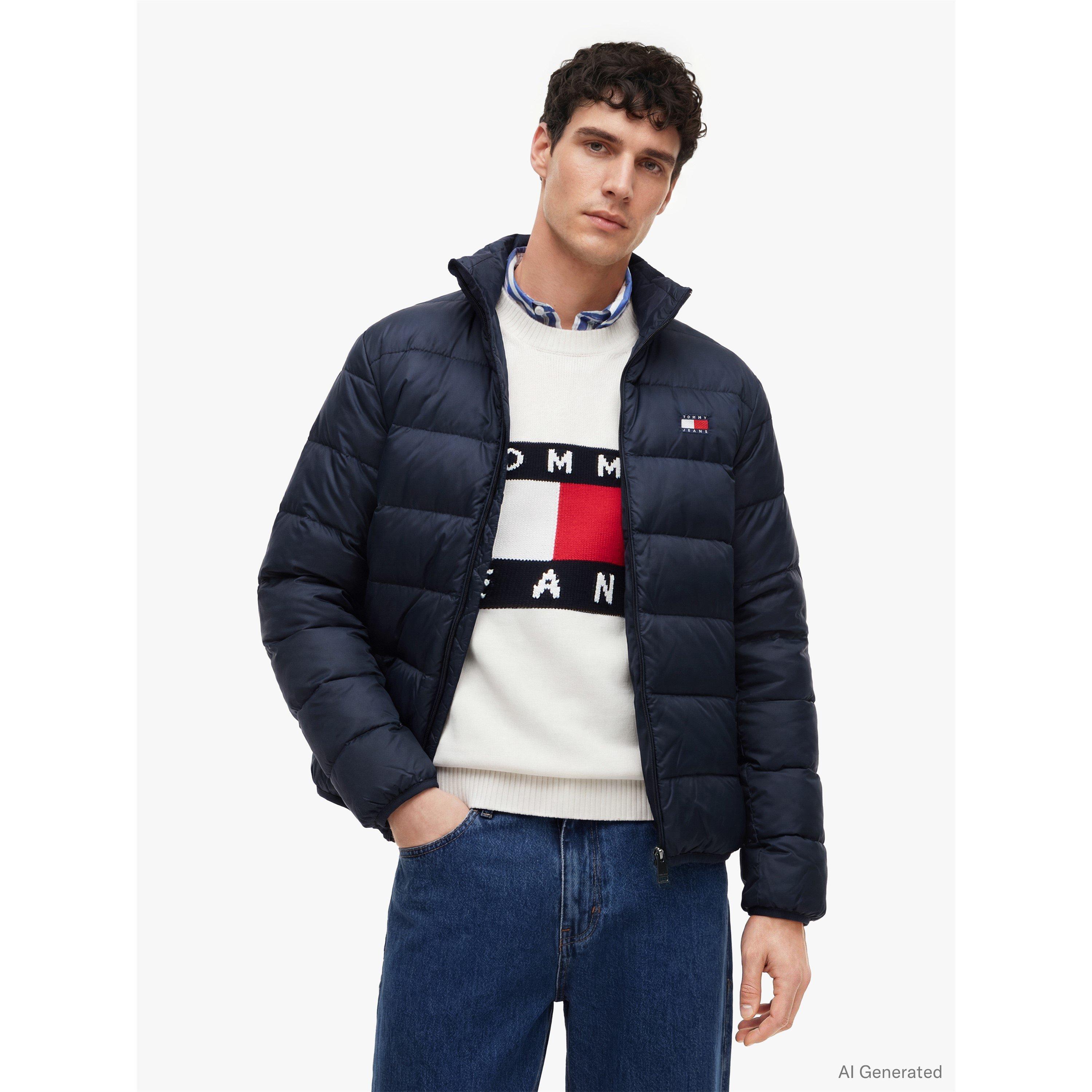 Mørkeblå - Tommy Jeans - Men's Packable Down Short-Puffer Jacket - 2