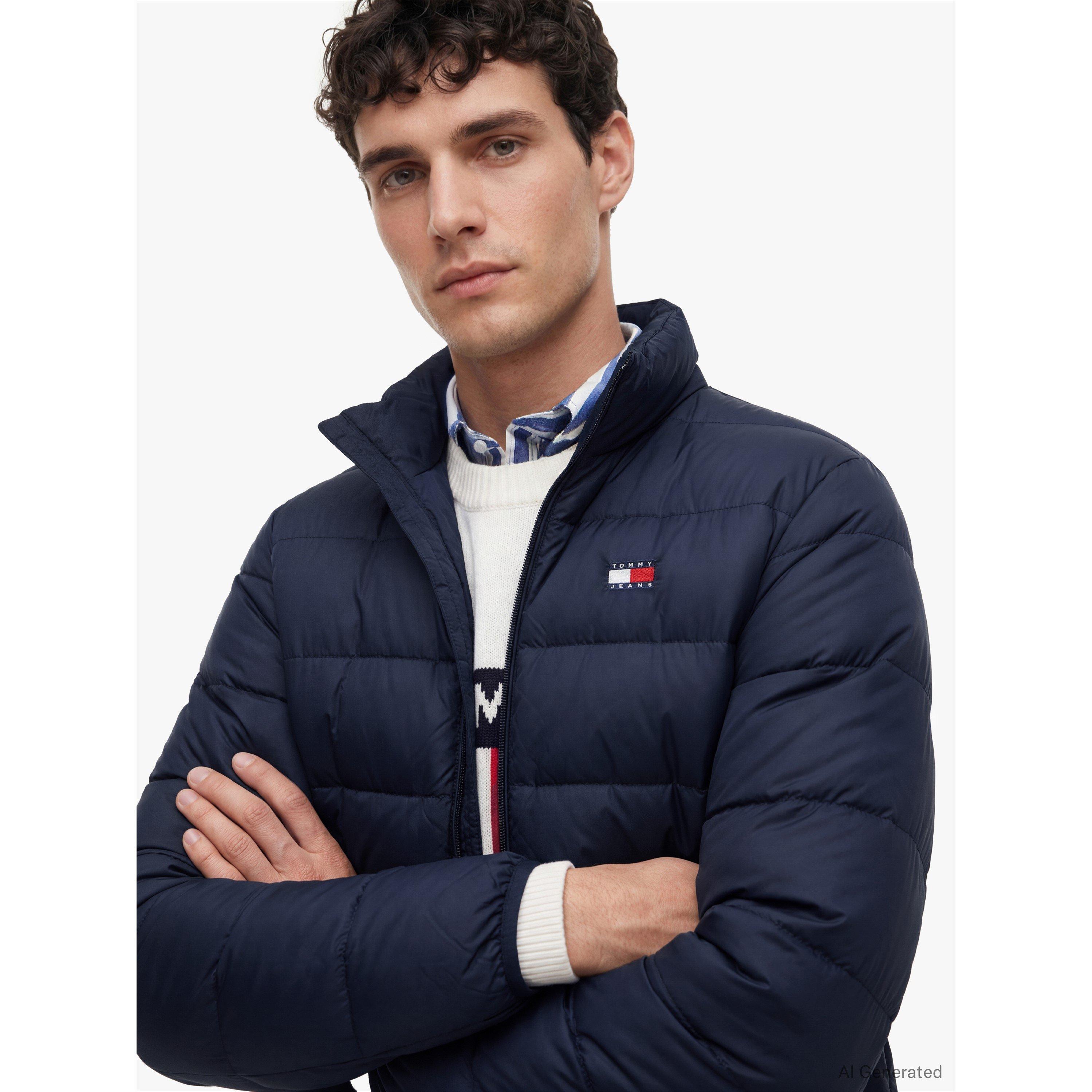Mørkeblå - Tommy Jeans - Men's Packable Down Short-Puffer Jacket - 3