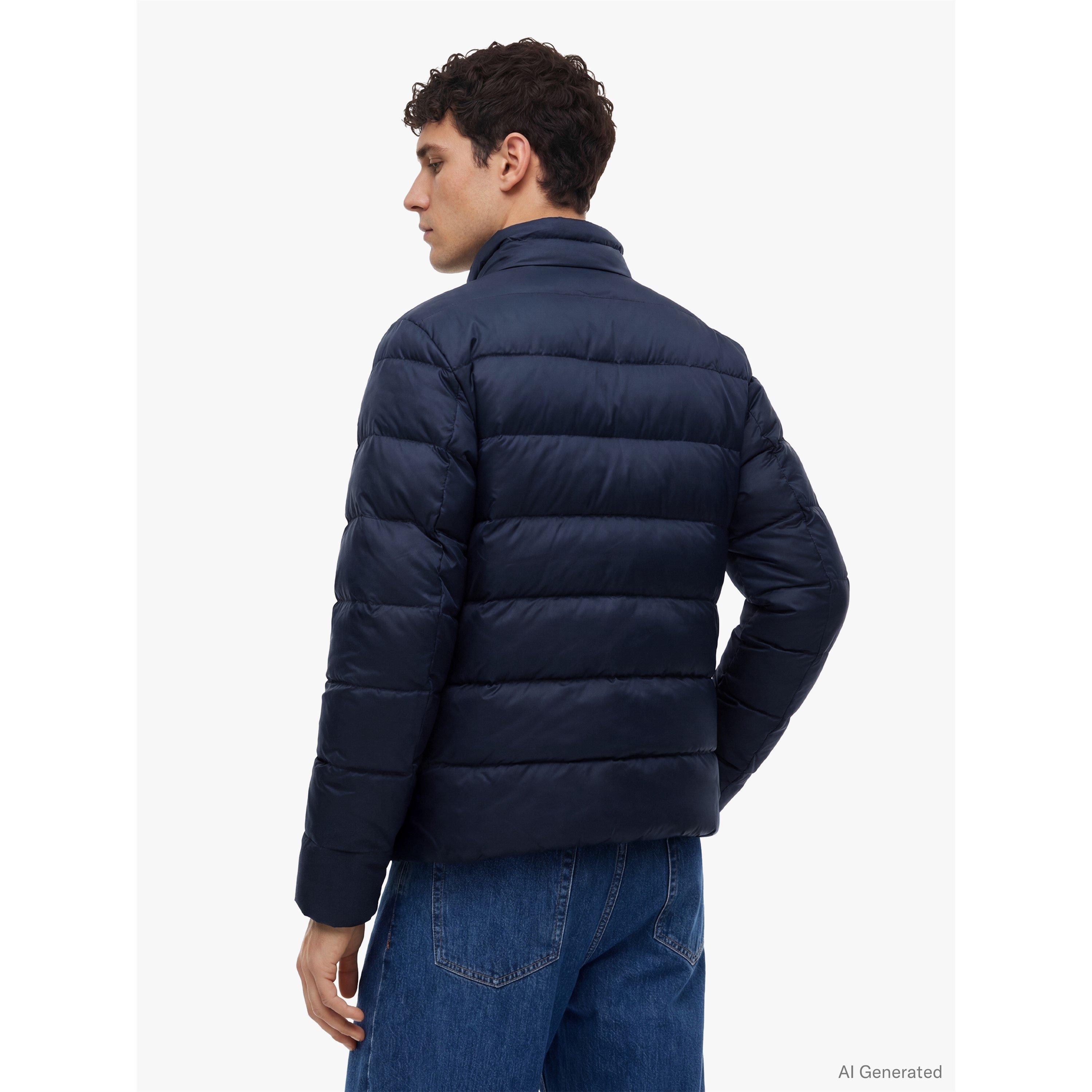 Mørkeblå - Tommy Jeans - Men's Packable Down Short-Puffer Jacket - 5