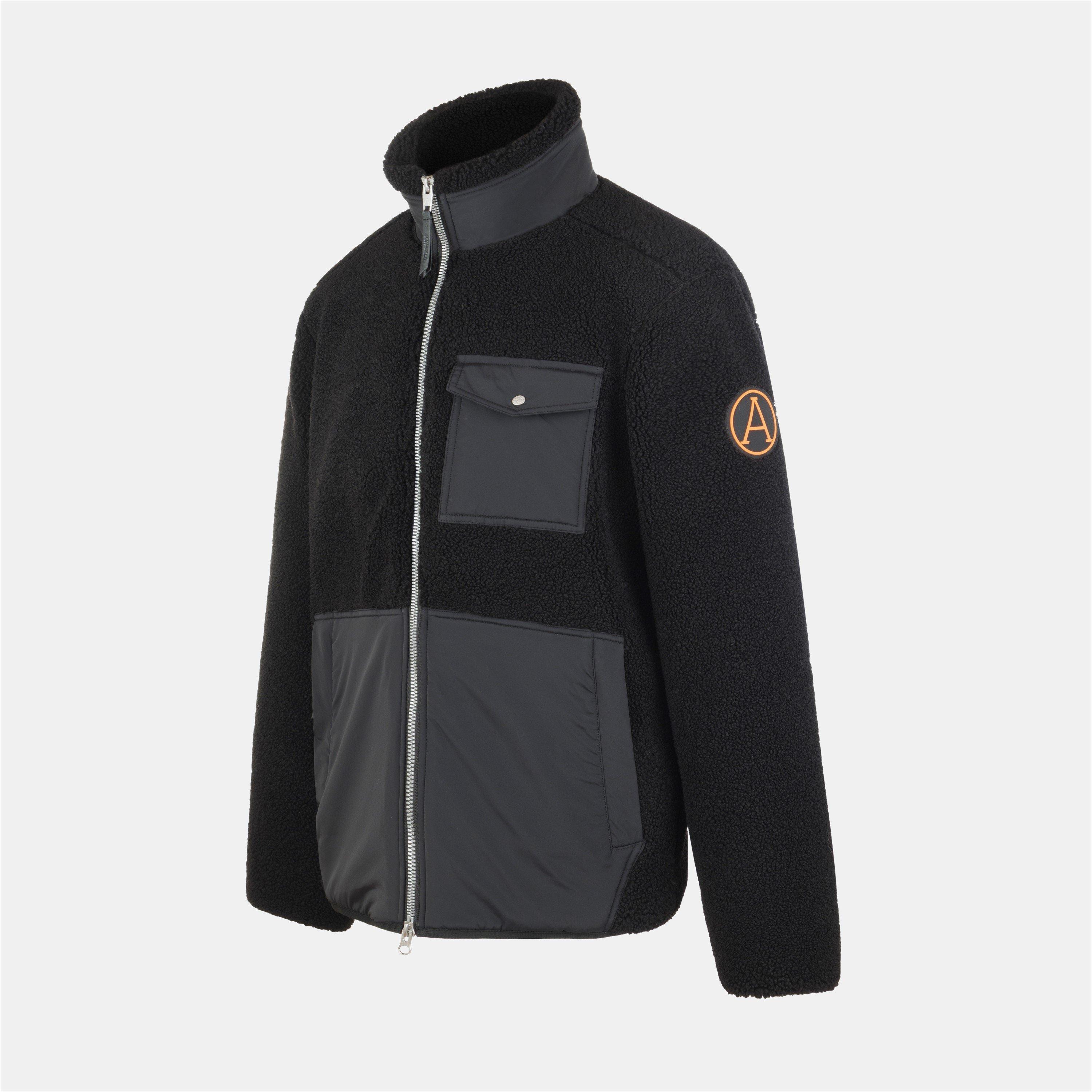 Black - Arctic Army - Men's Arctic Teddy Fleece Full-Zip Sherpa Jacket - 5