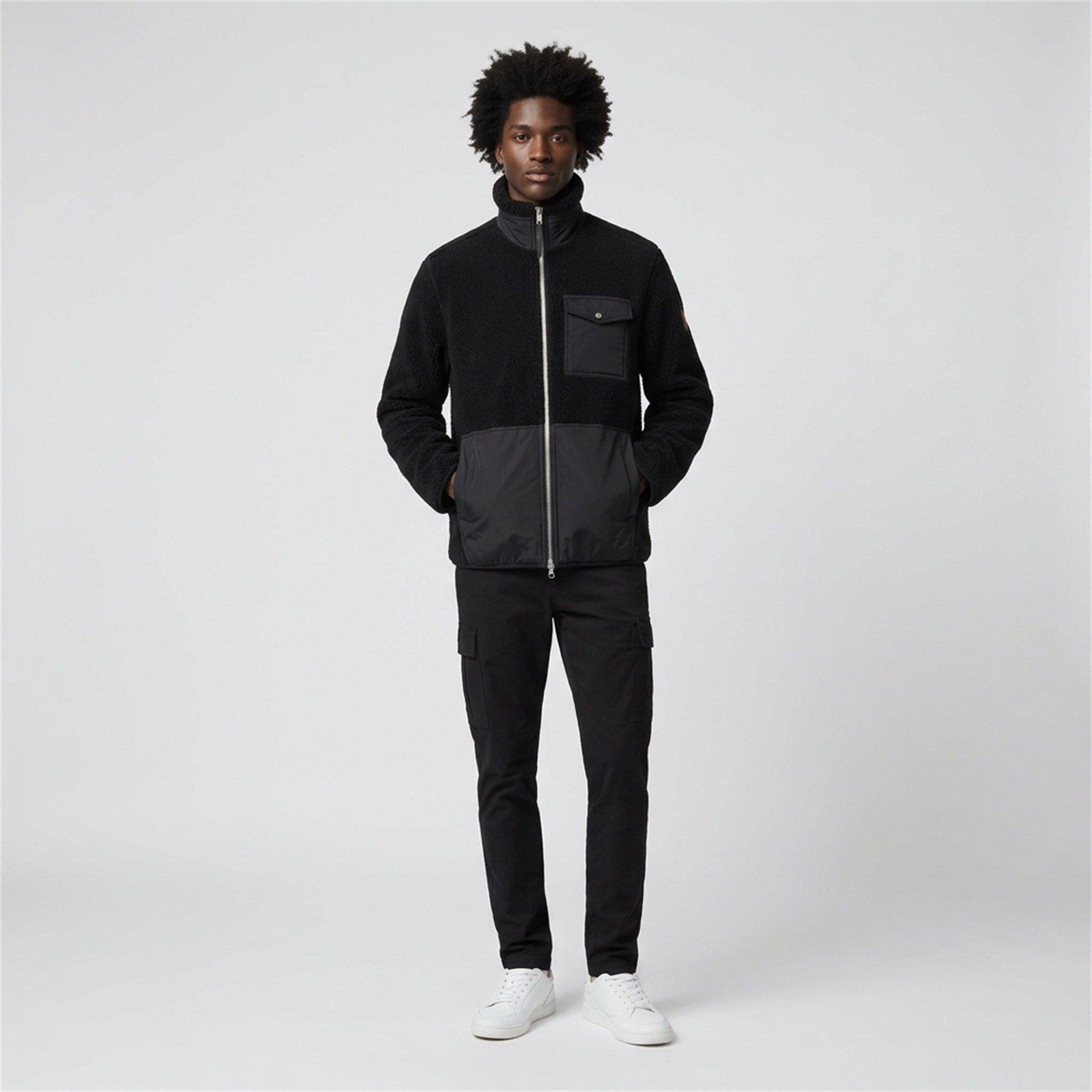 Black - Arctic Army - Men's Arctic Teddy Fleece Full-Zip Sherpa Jacket - 7