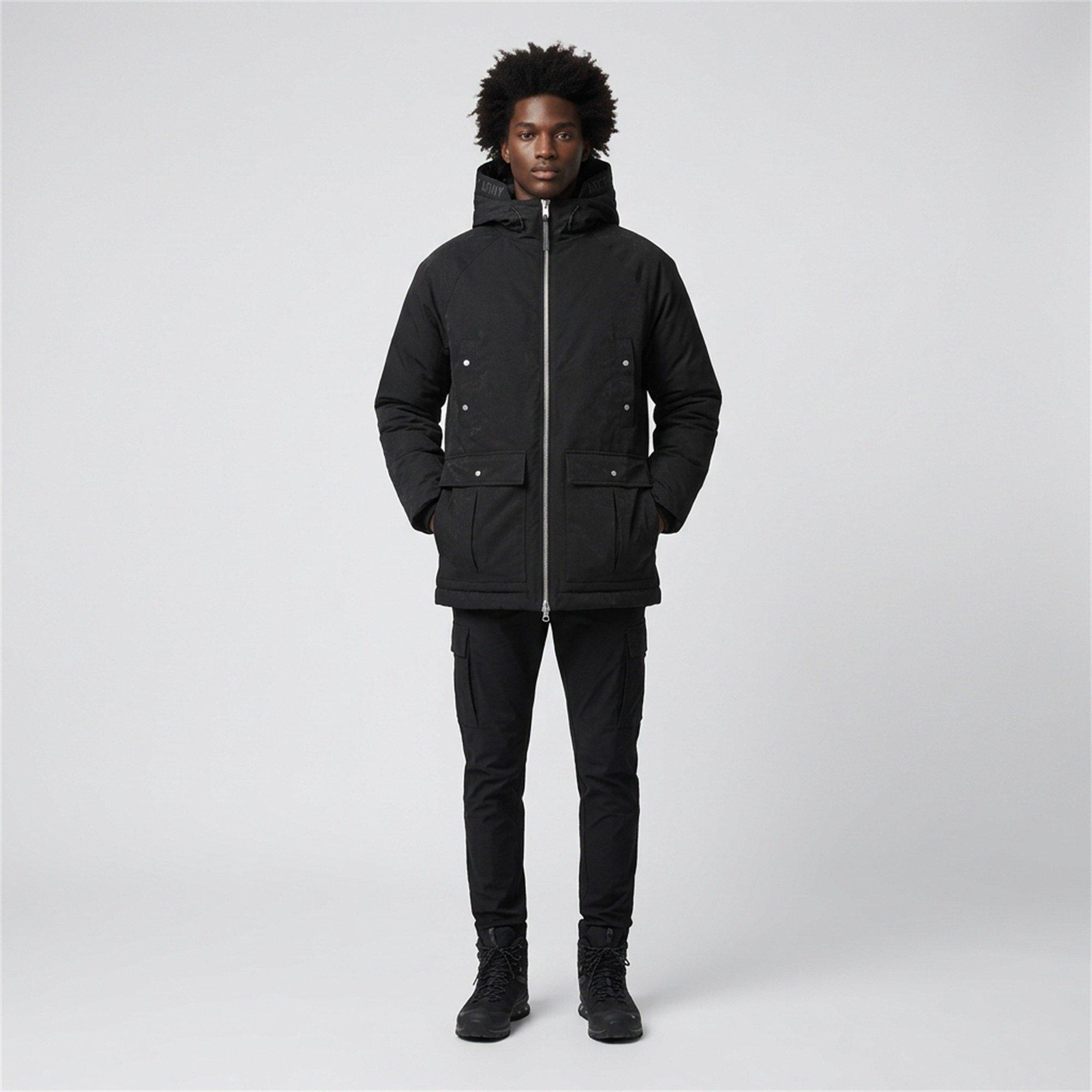 Black - Arctic Army - Men's Nordic Hooded Parka - 7