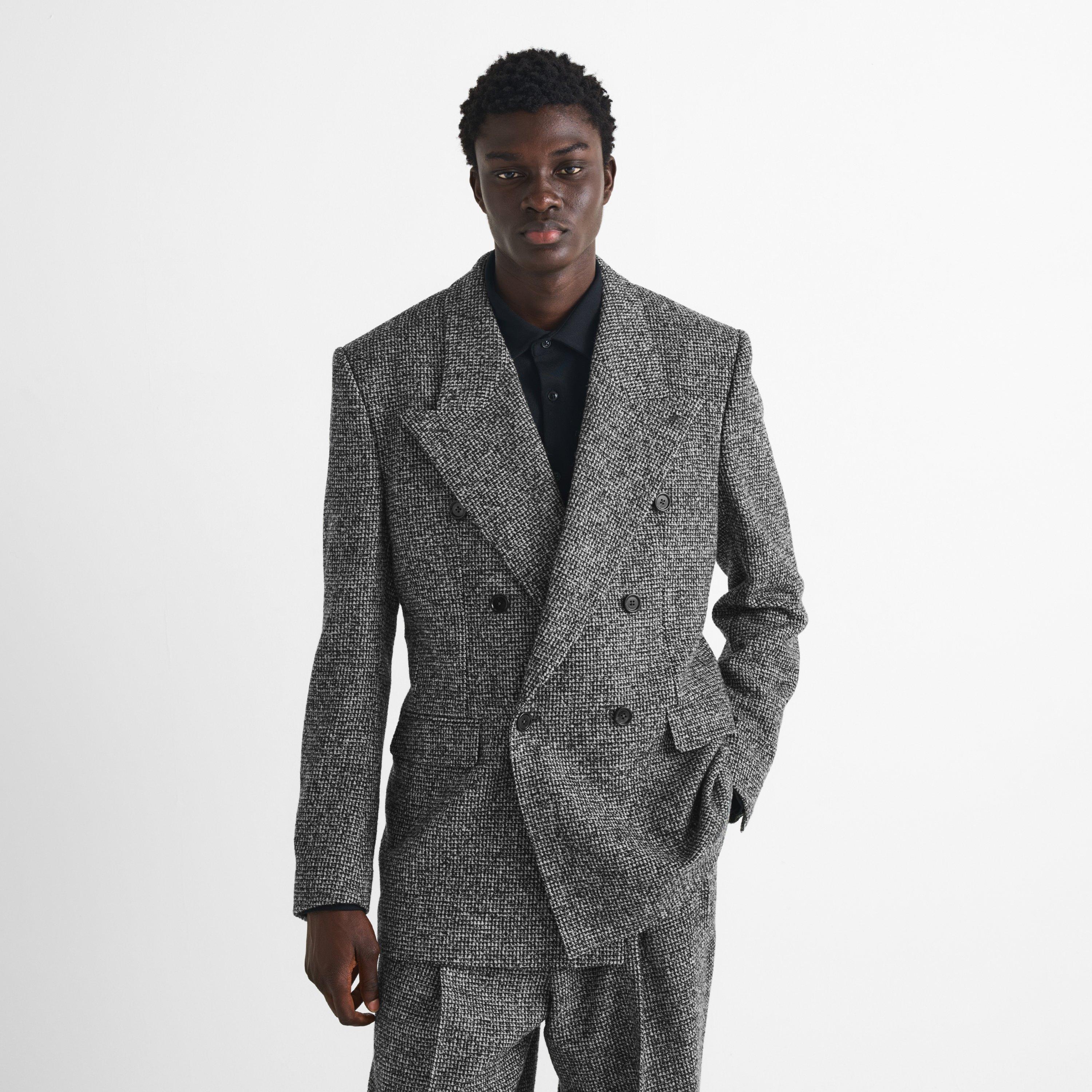 Grey - Dolce and Gabbana - Men's Houndstooth Wool Blazer - 3