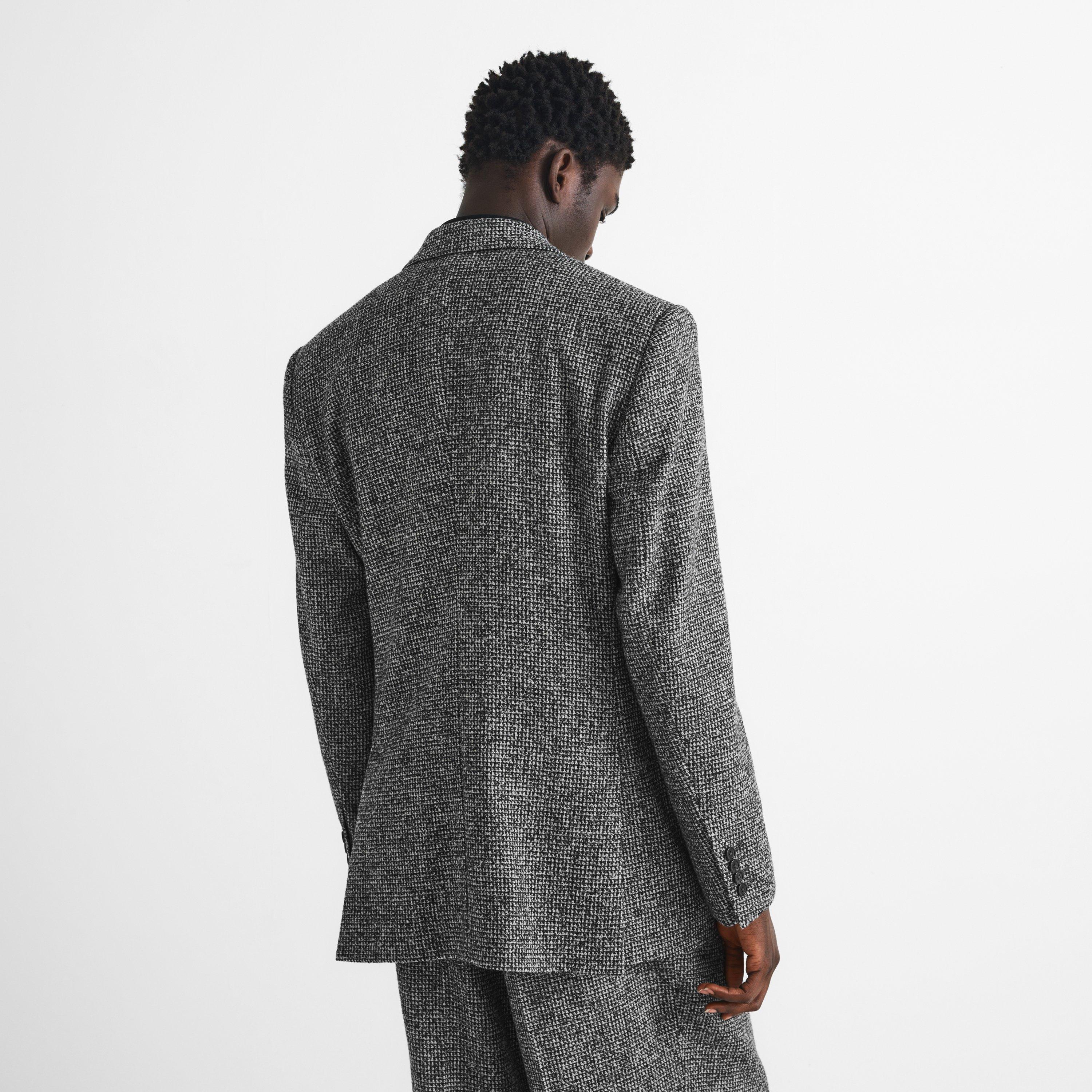 Grey - Dolce and Gabbana - Men's Houndstooth Wool Blazer - 4