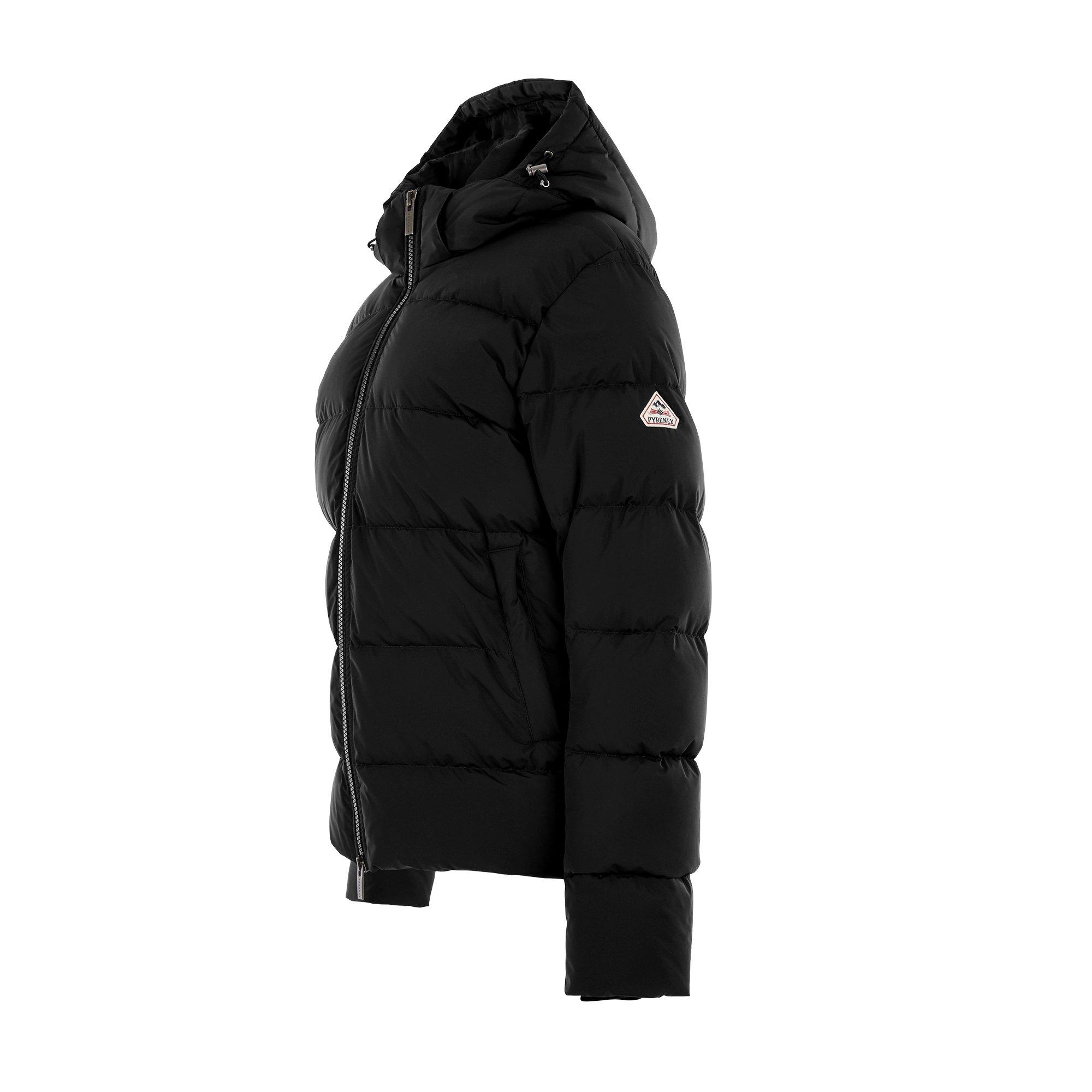 Black 0009 - Pyrenex - Men's Spoutnic Water Resistant Duck Down Detachable Hood Short Puffer Jacket - 3
