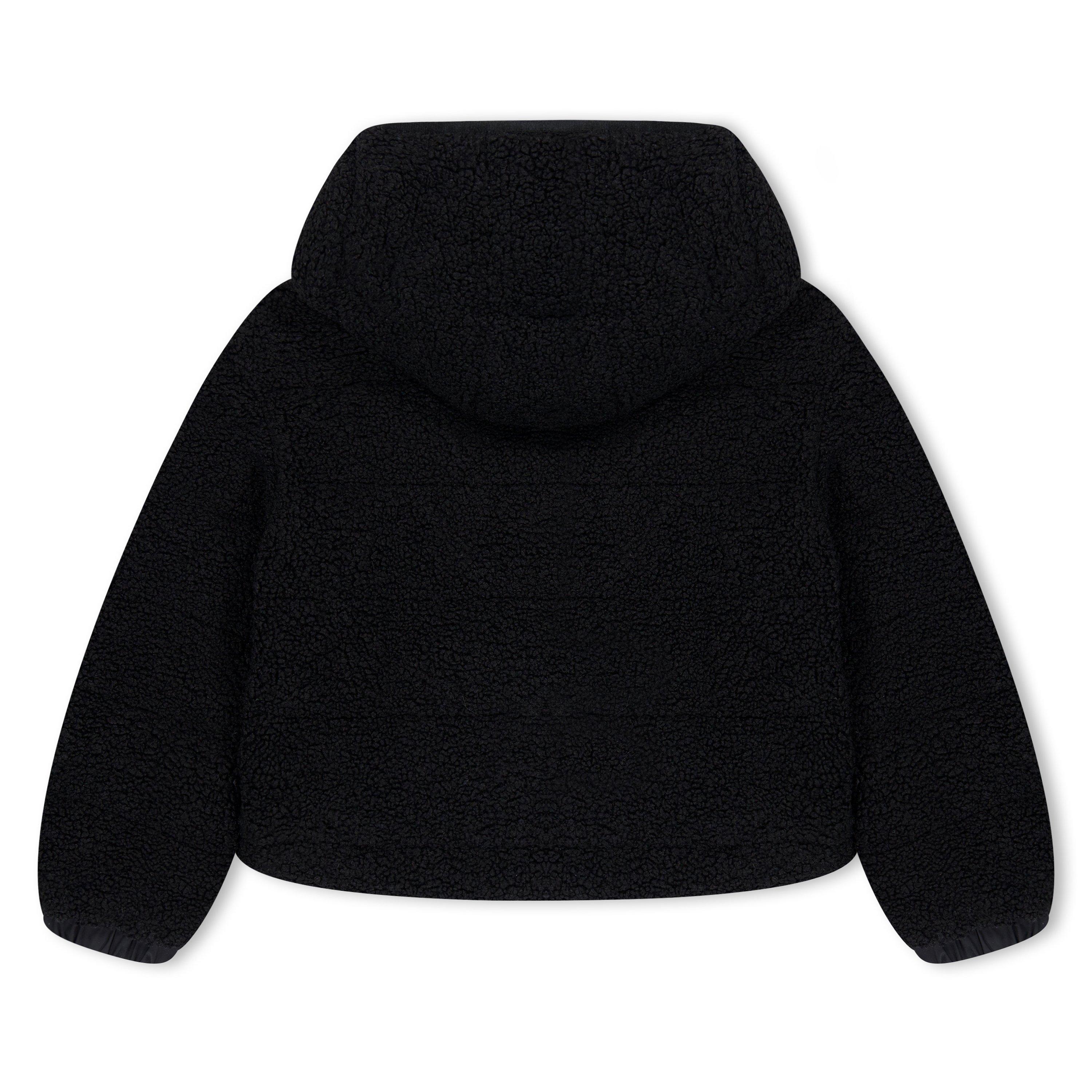 Black 999 - Moncler - Kids' Audrieu Teddy Down Hooded Long Sleeve Shearling Jacket - 2