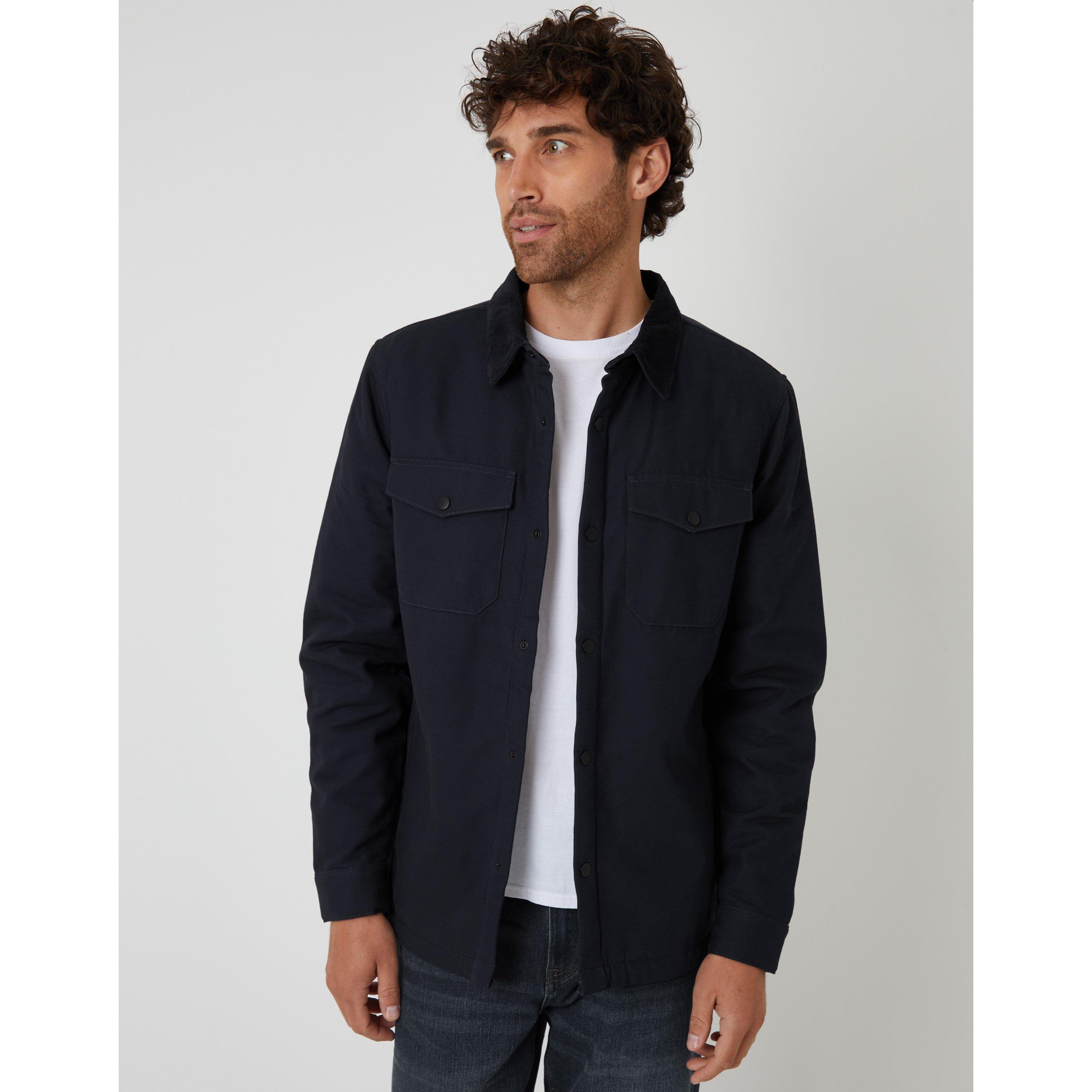 Threadbare Men's Tb Cottage Overshirt - Black - Medium