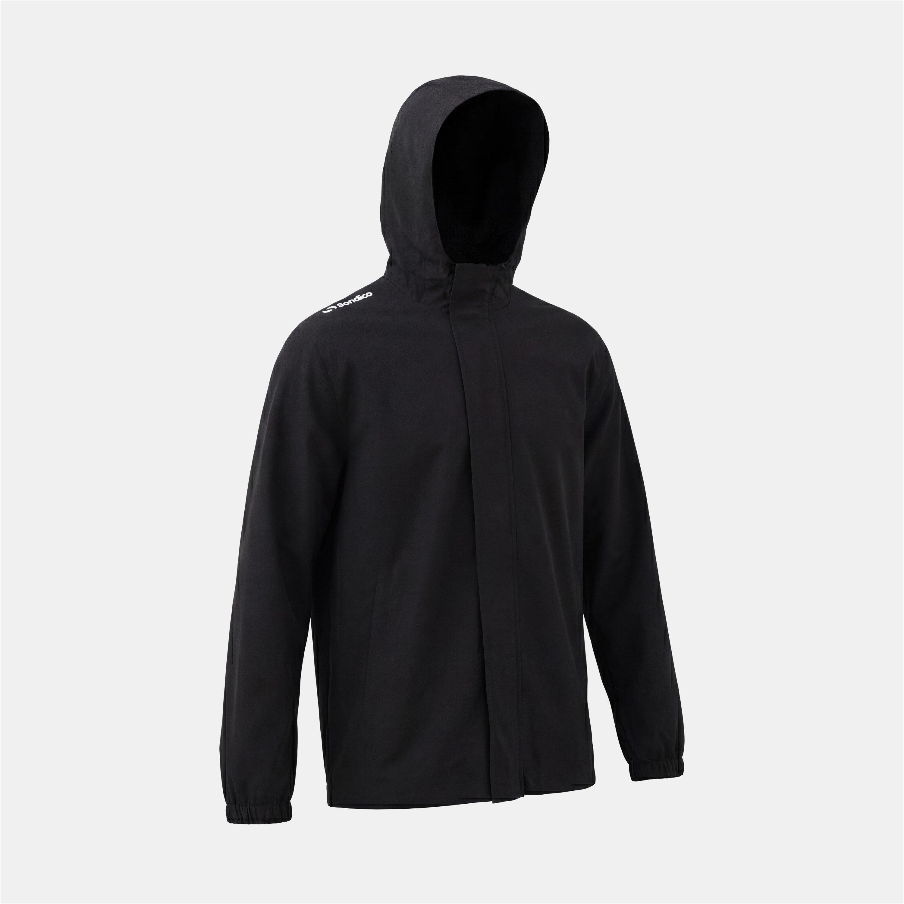 Black - Sondico - Mens Rain Jacket Water Resistant Long Sleeve Hooded Rain Anorak - 5