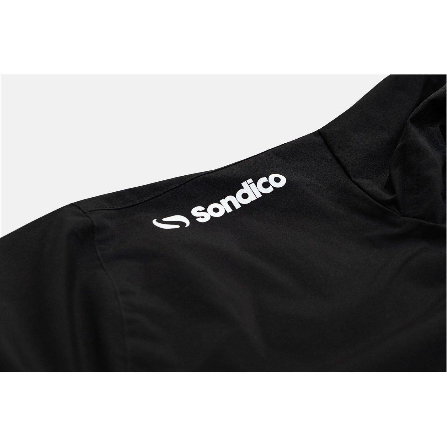 Black - Sondico - Mens Rain Jacket Water Resistant Long Sleeve Hooded Rain Anorak - 4