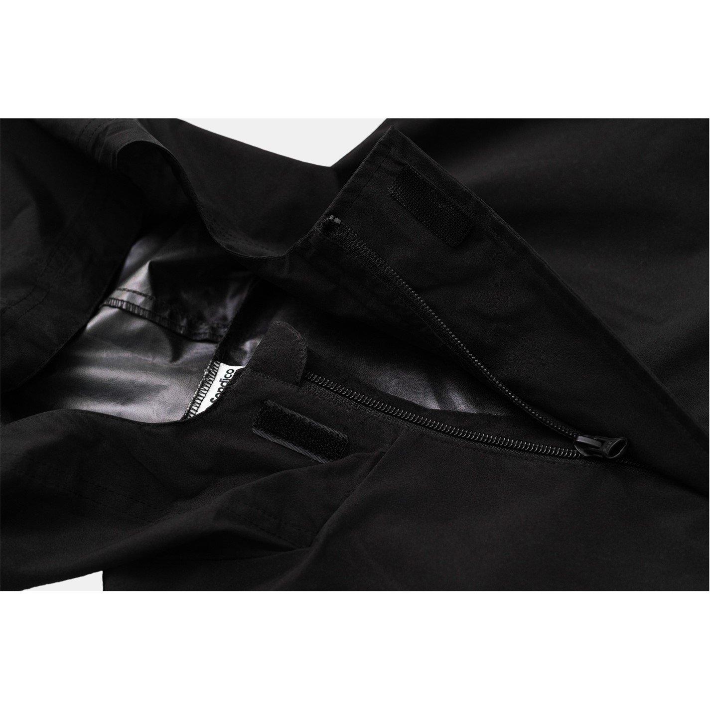 Black - Sondico - Mens Rain Jacket Water Resistant Long Sleeve Hooded Rain Anorak - 5