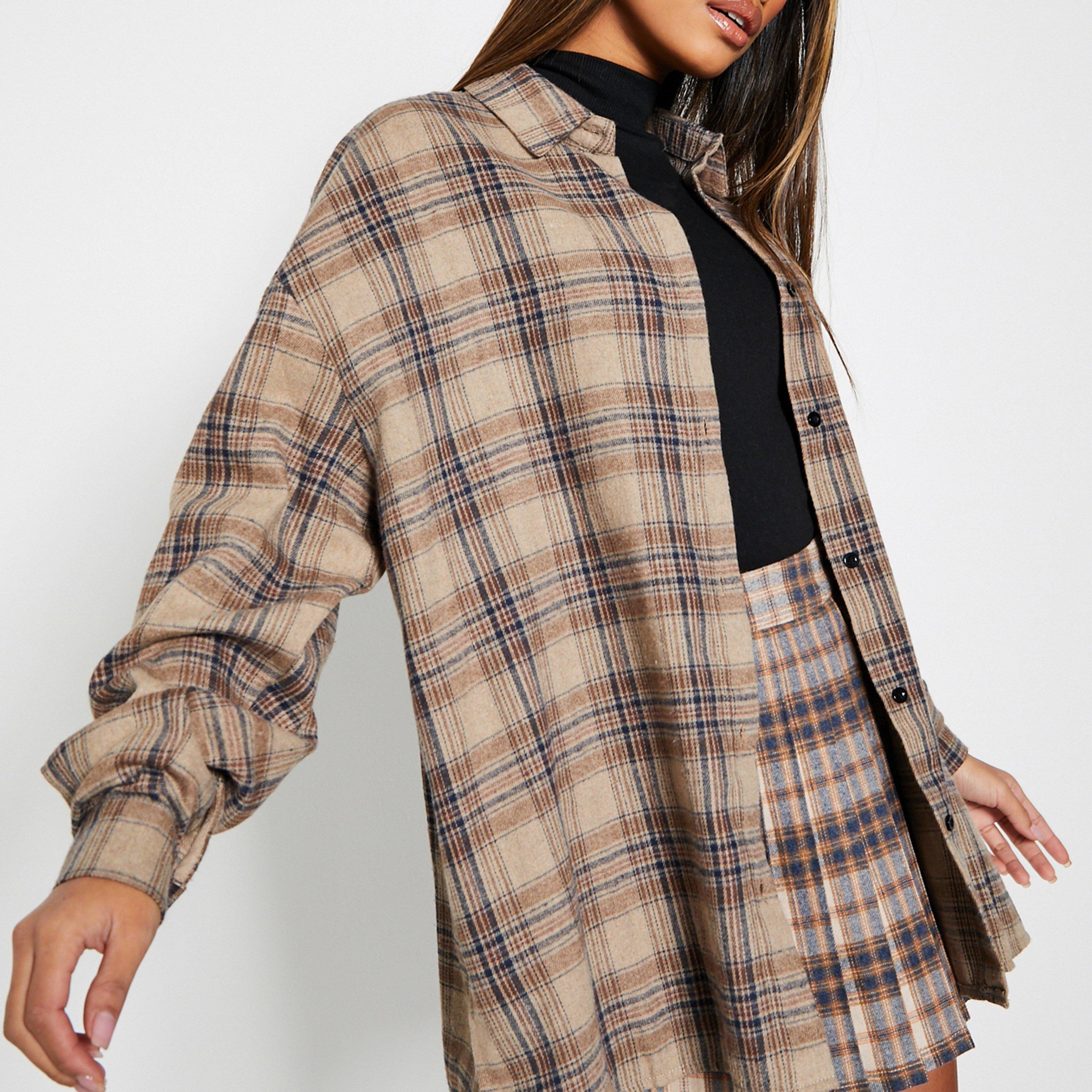Steen - I Saw It First - ISAWITFIRST Brushed Check Oversized Shirt - 2