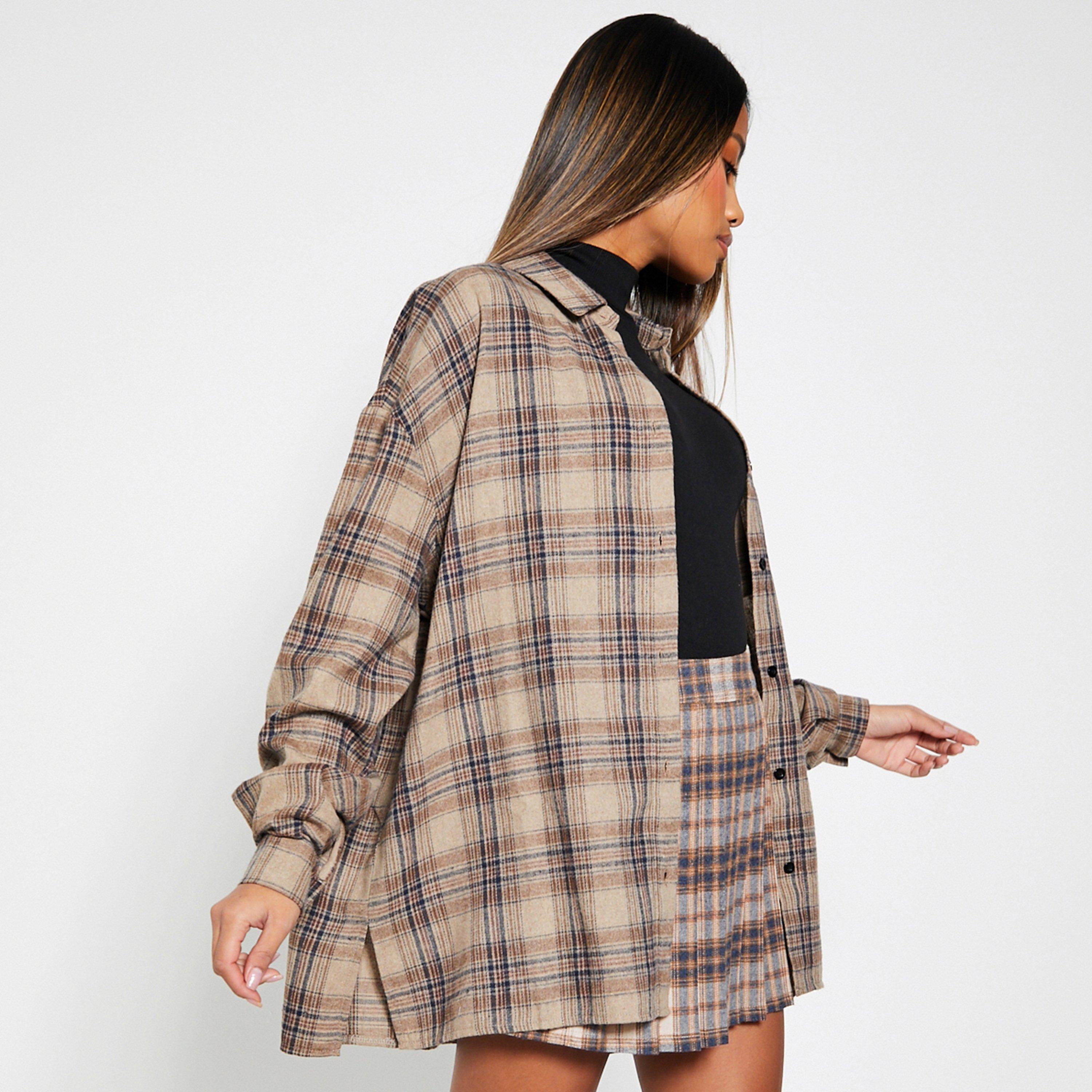 Steen - I Saw It First - ISAWITFIRST Brushed Check Oversized Shirt - 4